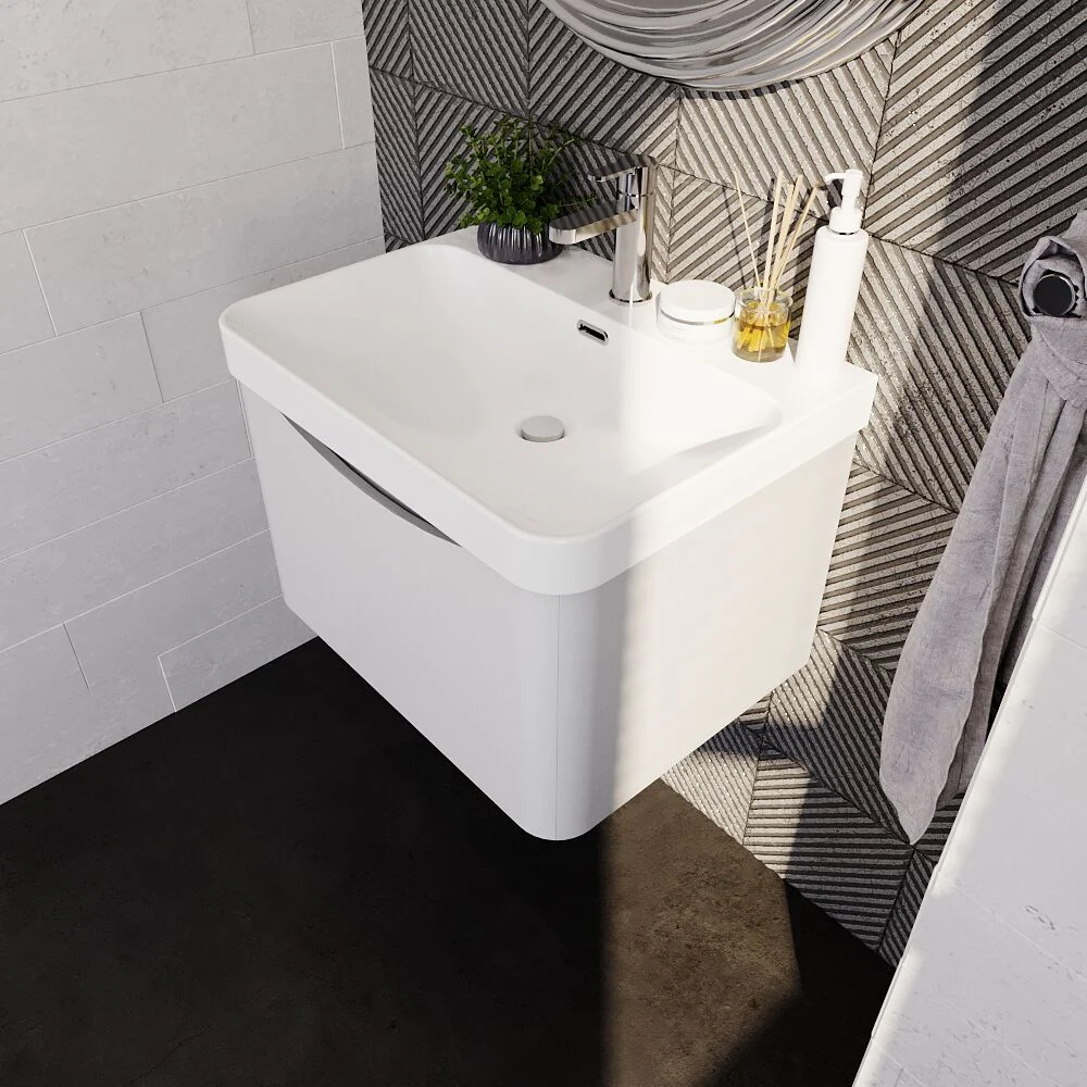 Dunwood Contemporary 1 Drawer Vanity Basin Unit, Choice of Size and Colour - Image 15