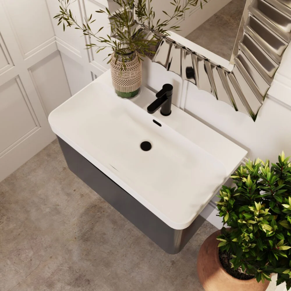 Dunwood Contemporary 1 Drawer Vanity Basin Unit, Choice of Size and Colour - Image 17