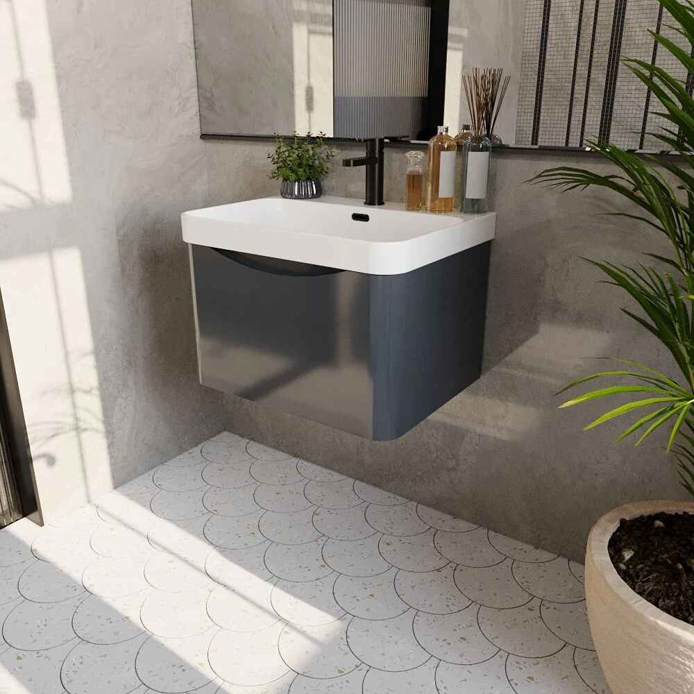 Dunwood Contemporary 1 Drawer Vanity Basin Unit, Choice of Size and Colour - Image 25