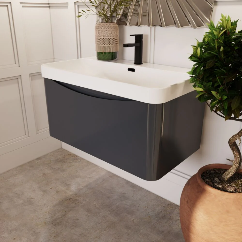 Dunwood Contemporary 1 Drawer Vanity Basin Unit, Choice of Size and Colour - Image 26