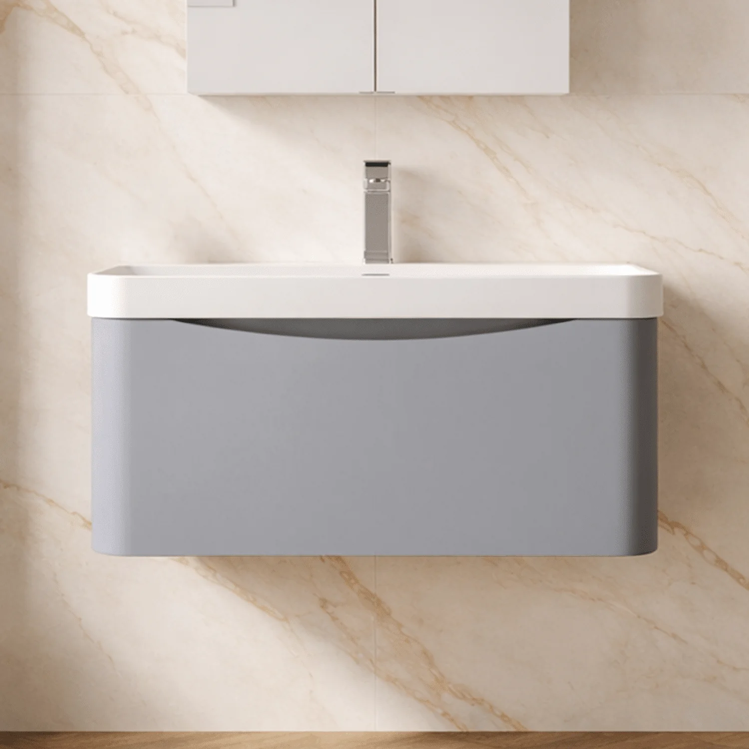 Dunwood Contemporary 1 Drawer Vanity Basin Unit, Choice of Size and Colour - Image 3