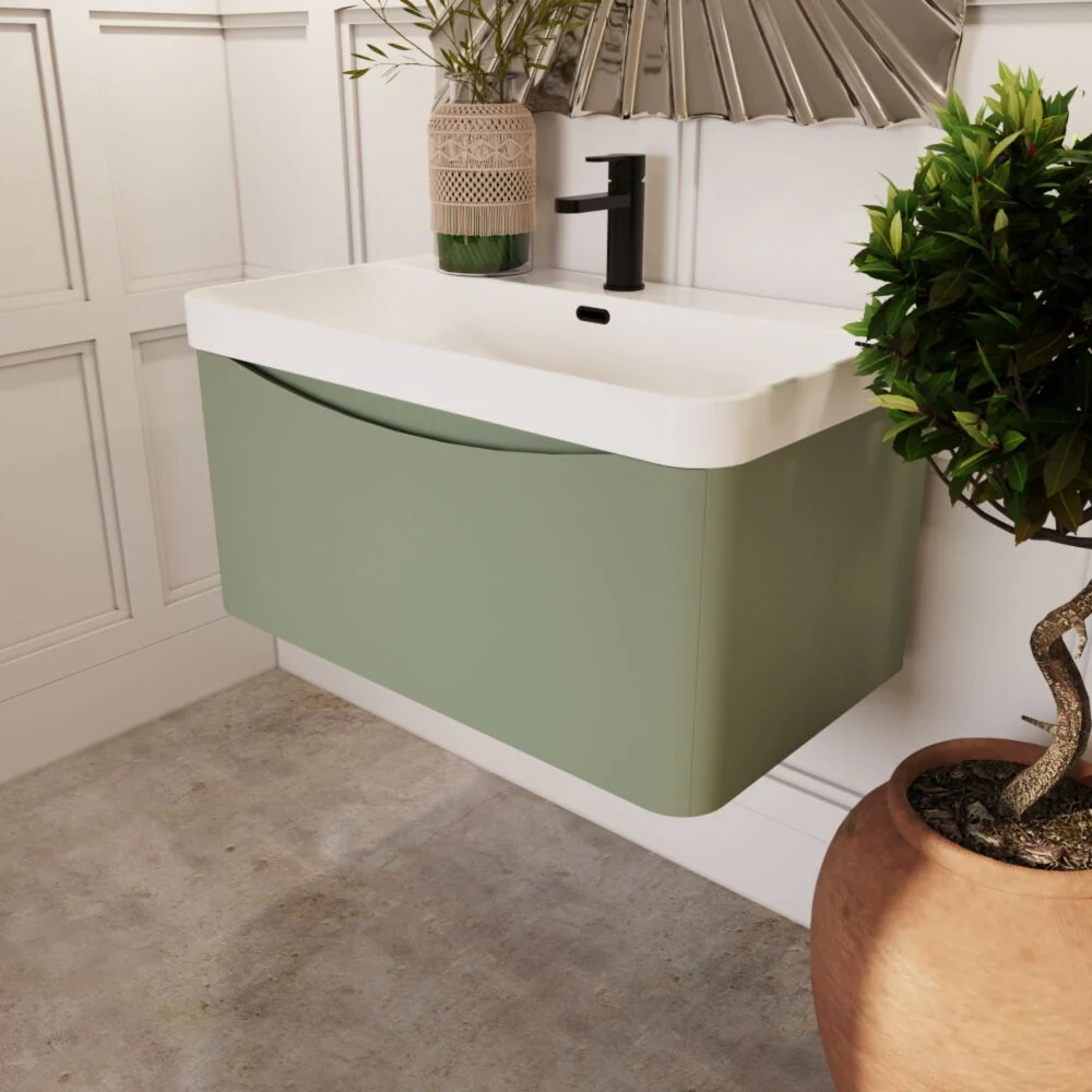 Dunwood Contemporary 1 Drawer Vanity Basin Unit, Choice of Size and Colour - Image 32