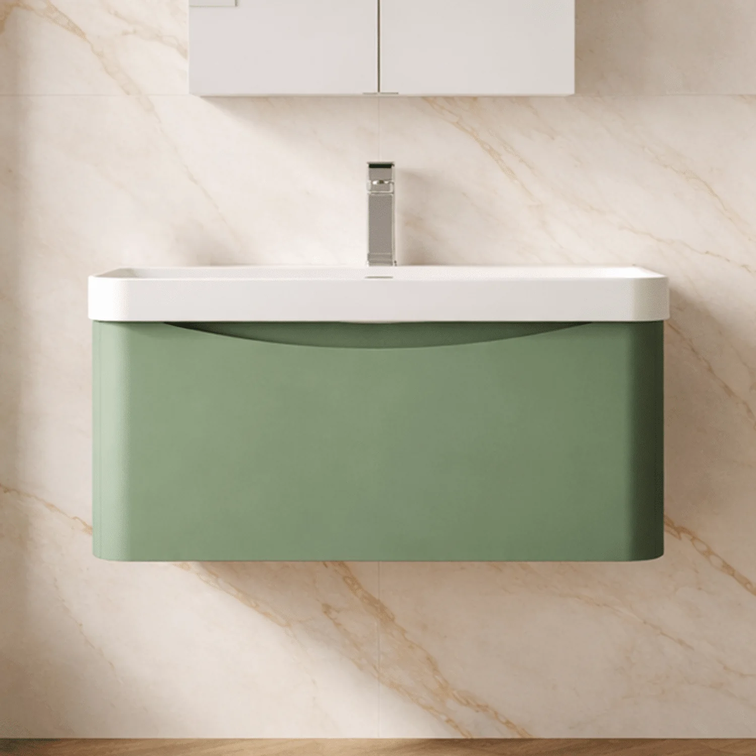 Dunwood Contemporary 1 Drawer Vanity Basin Unit, Choice of Size and Colour - Image 5