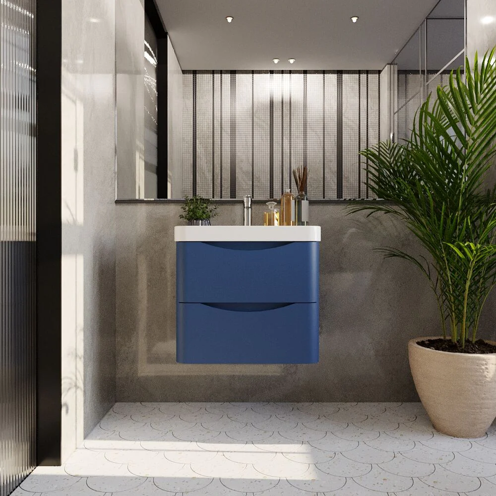 Dunwood Contemporary Wall Hung 2 Drawer Vanity Basin Unit, Choice of Size and Colour - Image 10