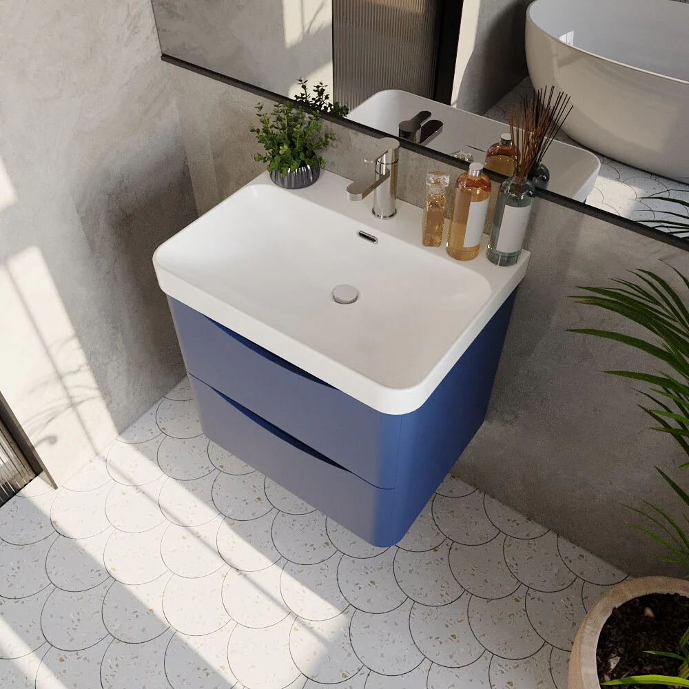 Dunwood Contemporary Wall Hung 2 Drawer Vanity Basin Unit, Choice of Size and Colour - Image 18