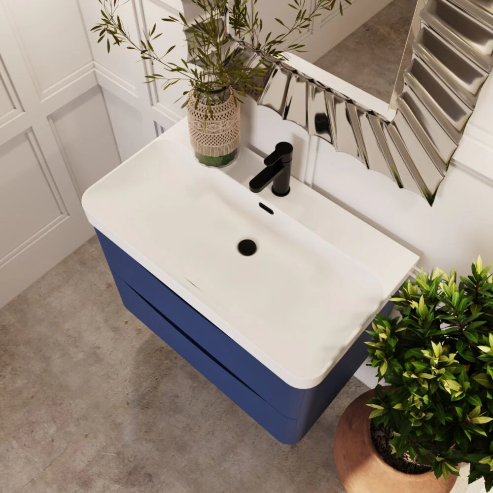 Dunwood Contemporary Wall Hung 2 Drawer Vanity Basin Unit, Choice of Size and Colour - Image 19