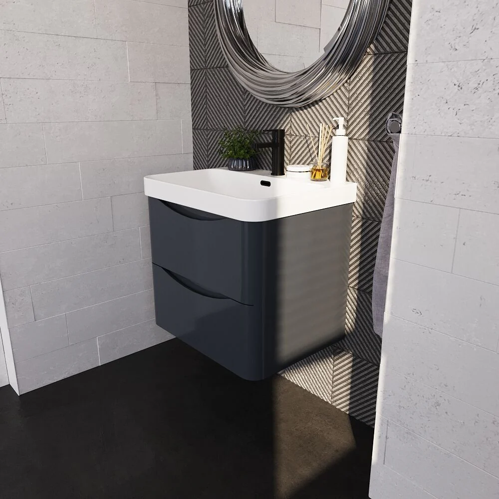 Dunwood Contemporary Wall Hung 2 Drawer Vanity Basin Unit, Choice of Size and Colour - Image 22