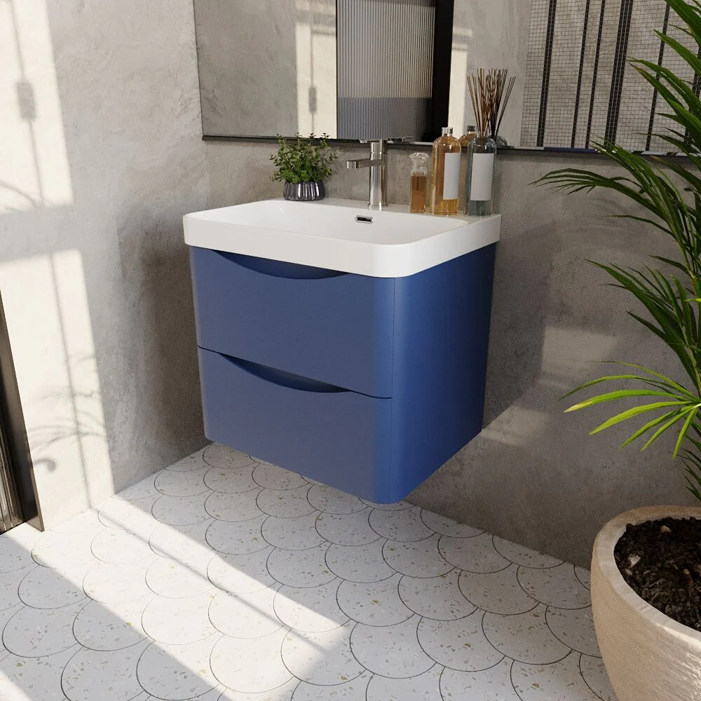 Dunwood Contemporary Wall Hung 2 Drawer Vanity Basin Unit, Choice of Size and Colour - Image 25