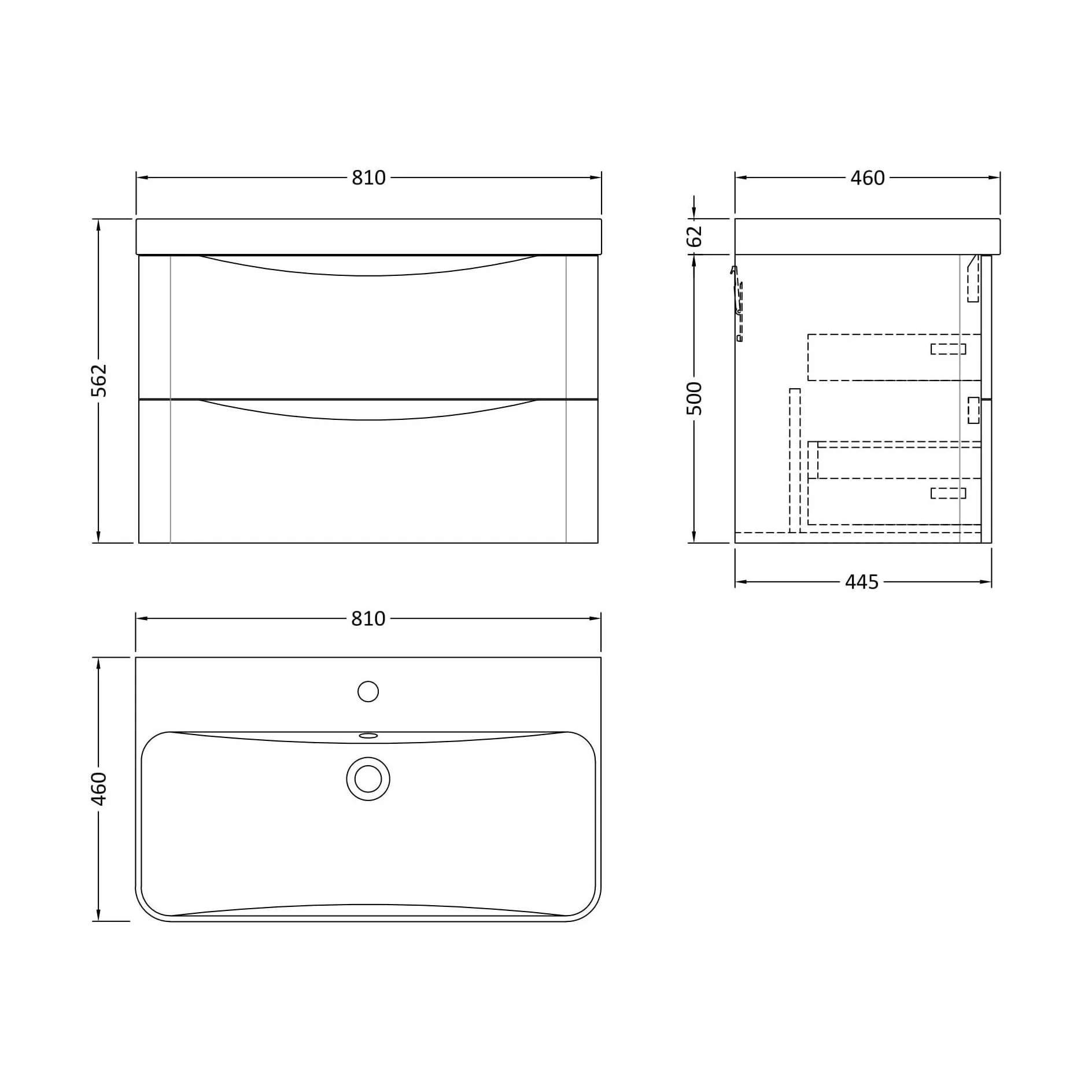 Dunwood Contemporary Wall Hung 2 Drawer Vanity Basin Unit, Choice of Size and Colour - Image 39