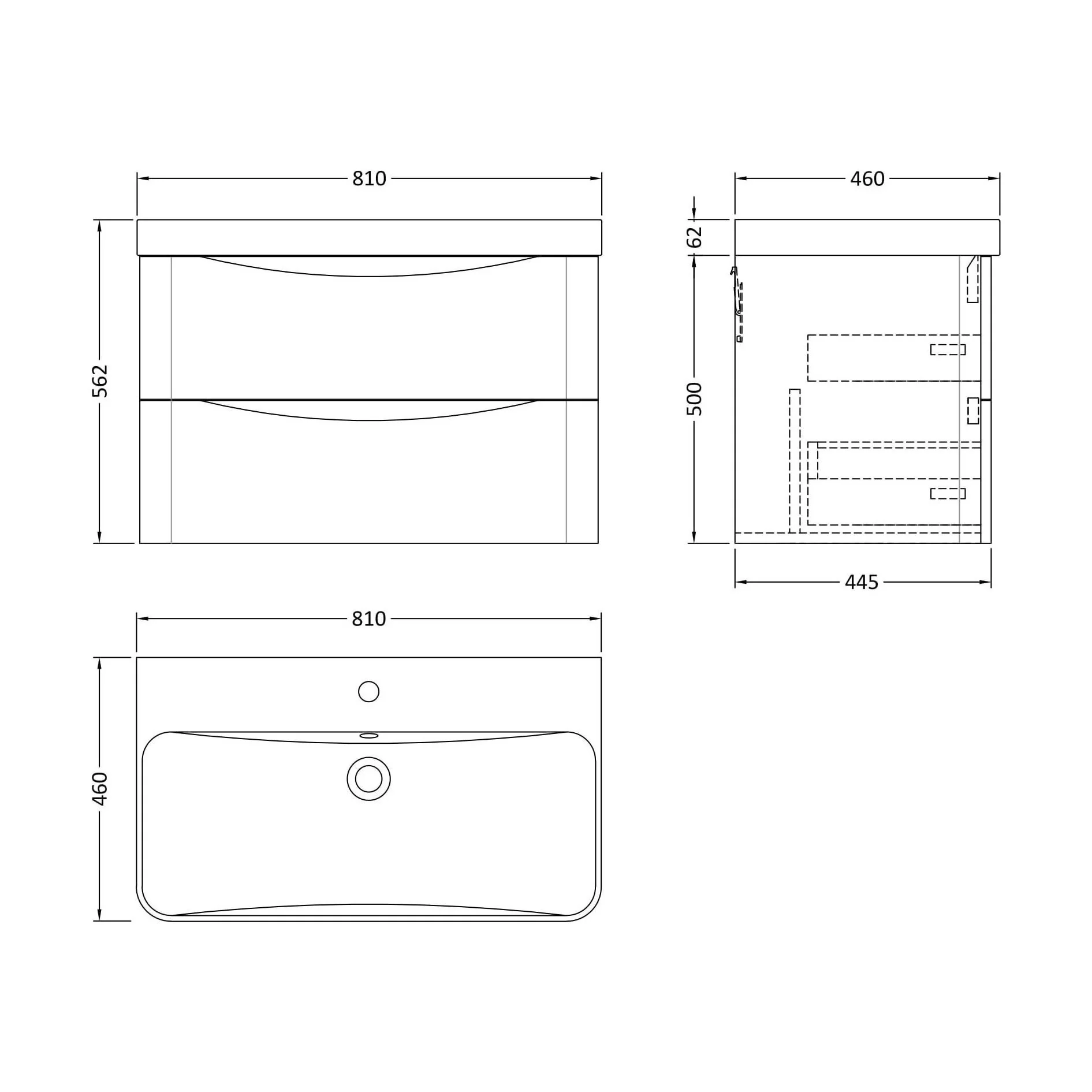Dunwood Contemporary Wall Hung 2 Drawer Vanity Basin Unit, Choice of Size and Colour - Image 41
