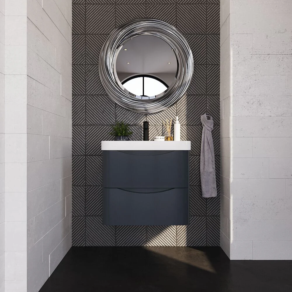 Dunwood Contemporary Wall Hung 2 Drawer Vanity Basin Unit, Choice of Size and Colour - Image 6