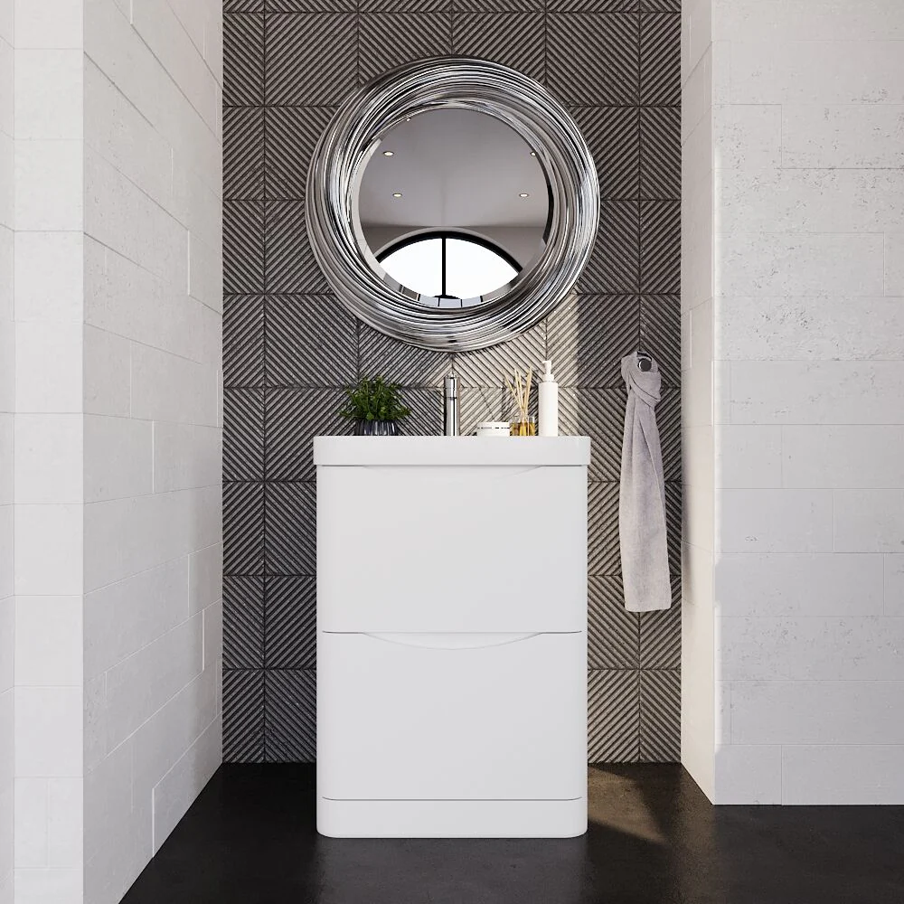 Dunwood Floor Standing 2 Drawer Vanity Unit with Thin Edge Basin - Choice of Colour and Size - Image 10