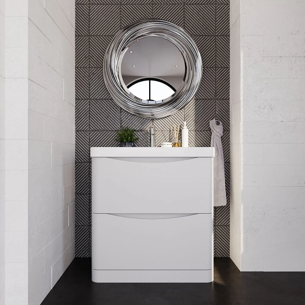 Dunwood Floor Standing 2 Drawer Vanity Unit with Thin Edge Basin - Choice of Colour and Size - Image 11