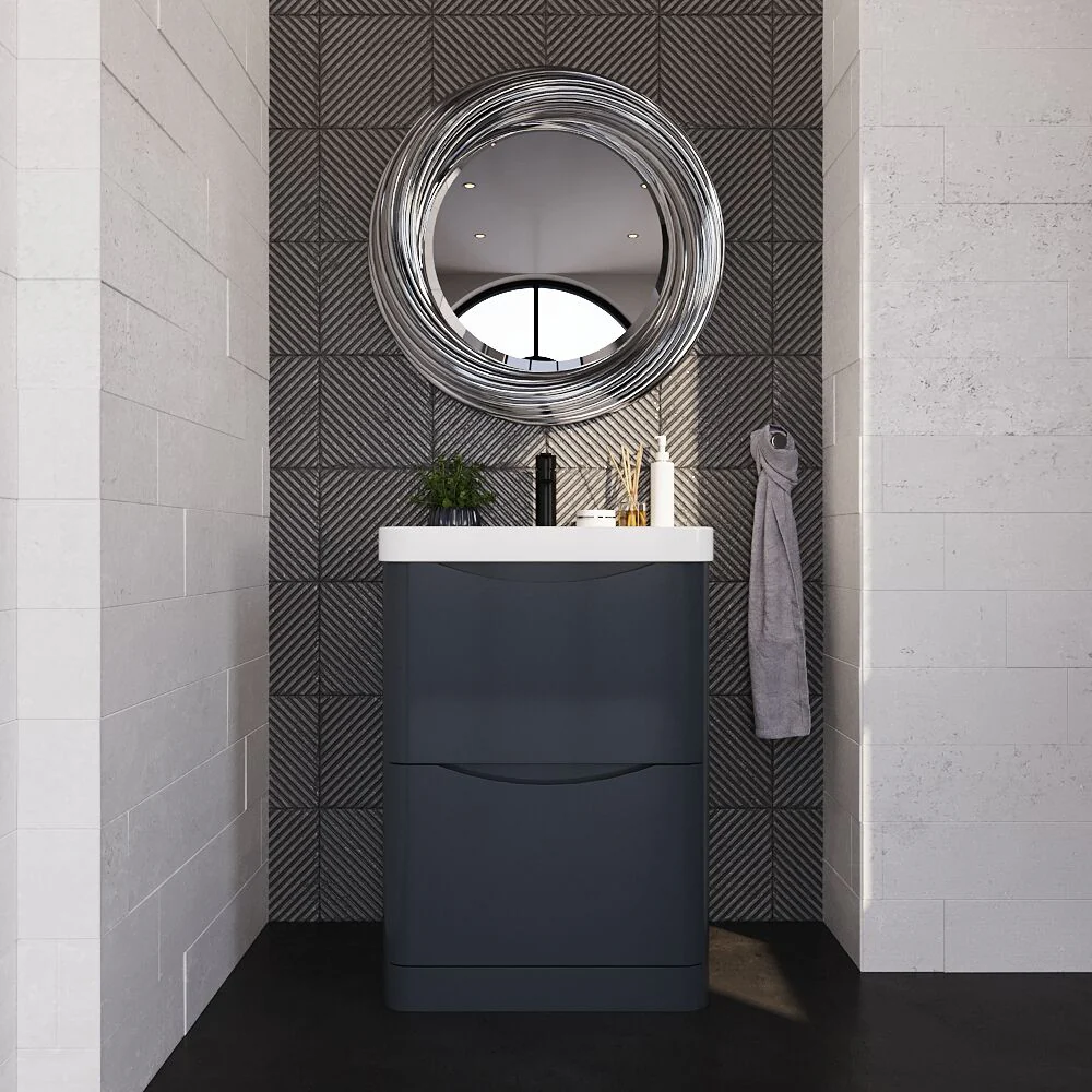 Dunwood Floor Standing 2 Drawer Vanity Unit with Thin Edge Basin - Choice of Colour and Size - Image 12