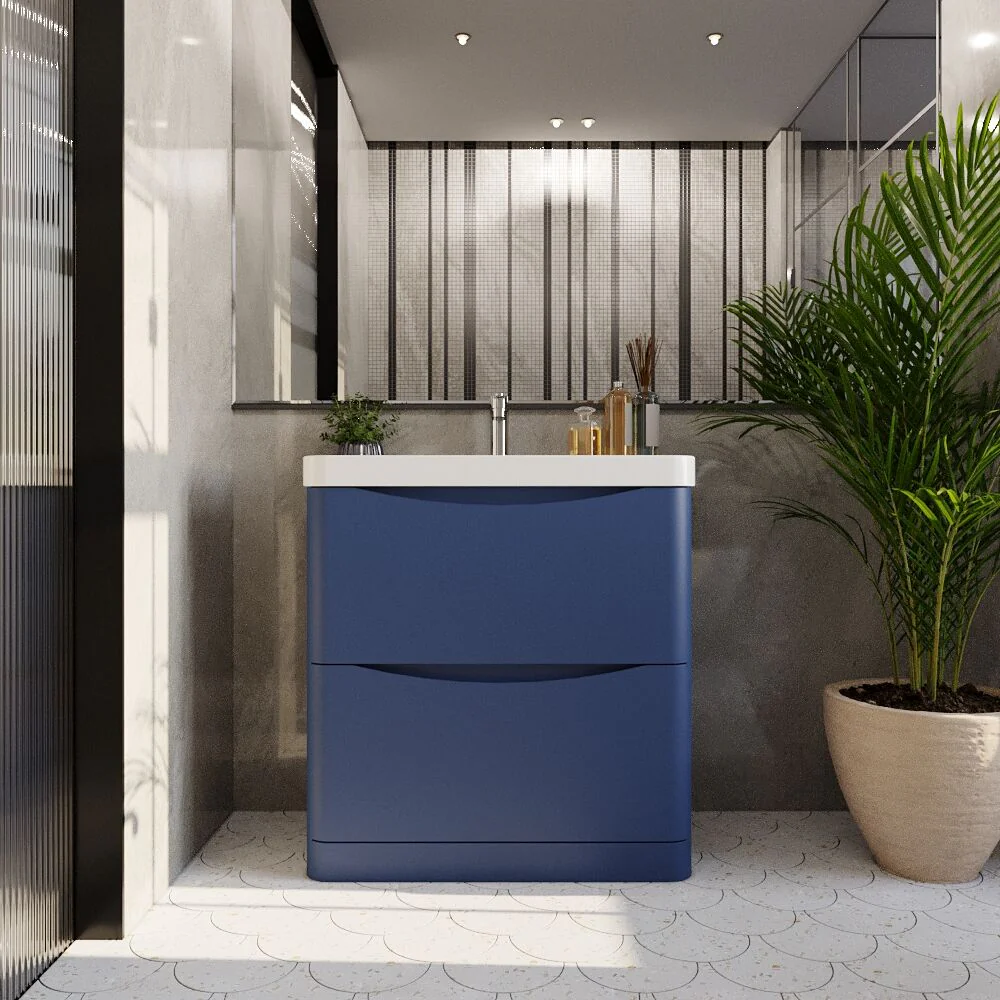 Dunwood Floor Standing 2 Drawer Vanity Unit with Thin Edge Basin - Choice of Colour and Size - Image 17