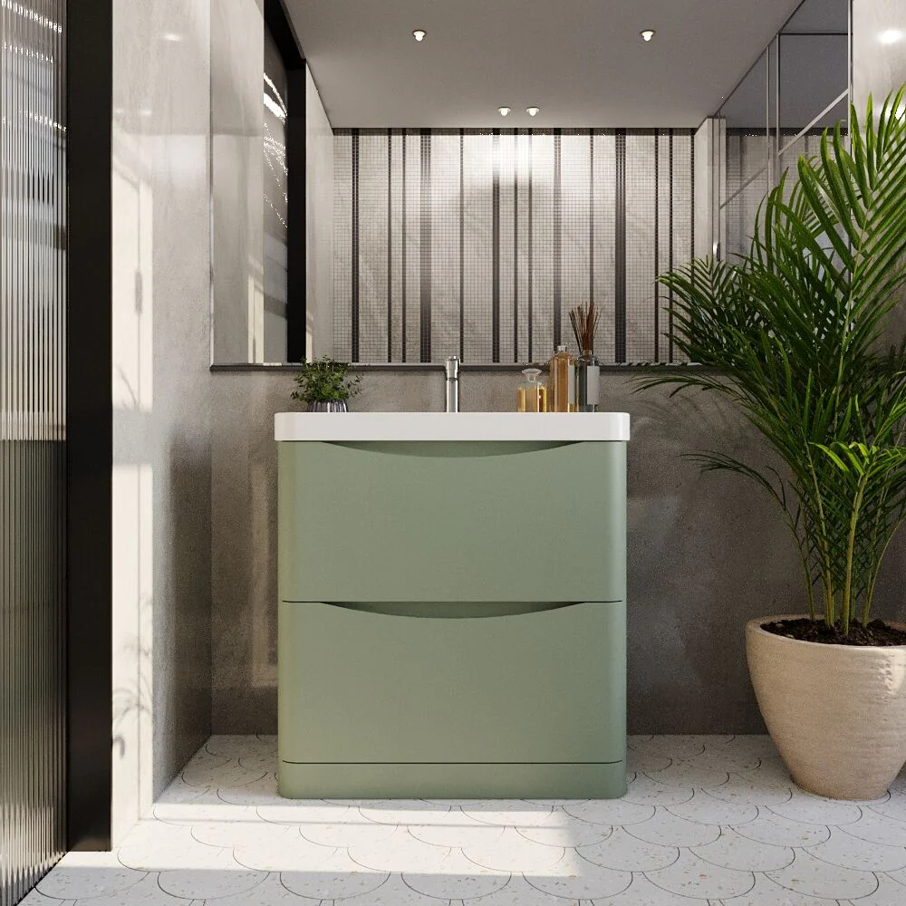 Dunwood Floor Standing 2 Drawer Vanity Unit with Thin Edge Basin - Choice of Colour and Size - Image 18