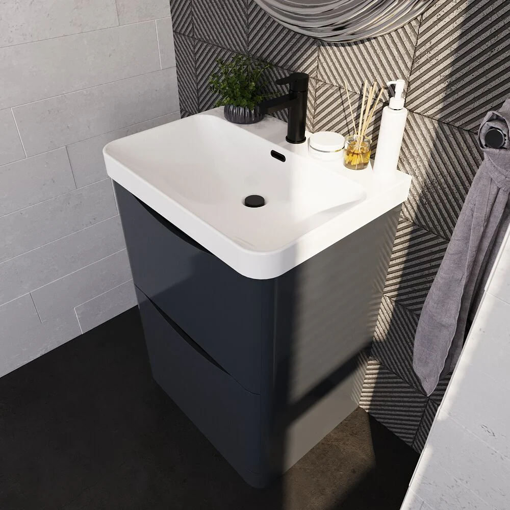 Dunwood Floor Standing 2 Drawer Vanity Unit with Thin Edge Basin - Choice of Colour and Size - Image 21