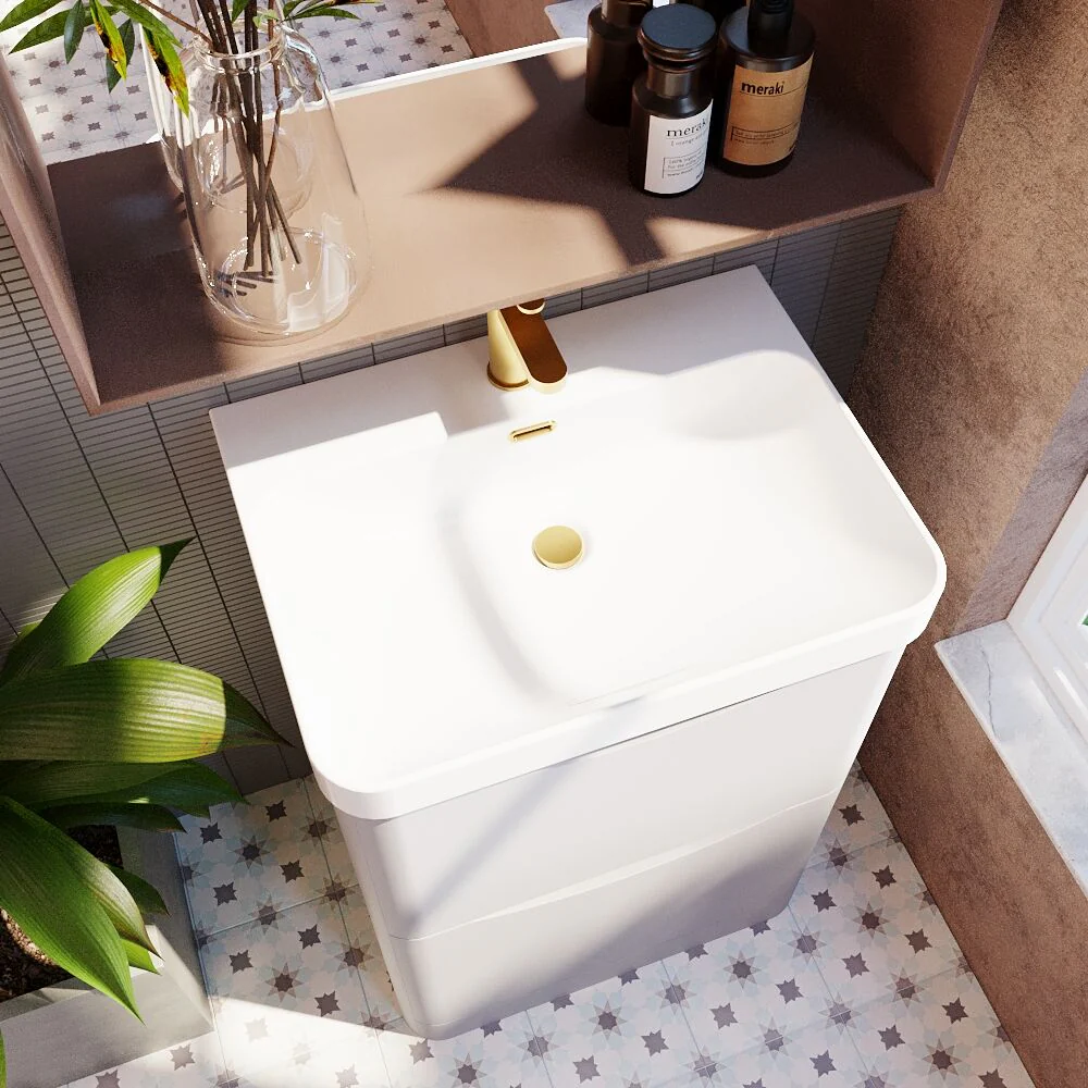 Dunwood Floor Standing 2 Drawer Vanity Unit with Thin Edge Basin - Choice of Colour and Size - Image 23
