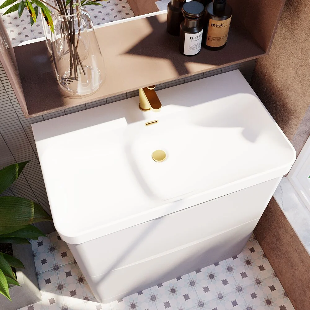 Dunwood Floor Standing 2 Drawer Vanity Unit with Thin Edge Basin - Choice of Colour and Size - Image 24