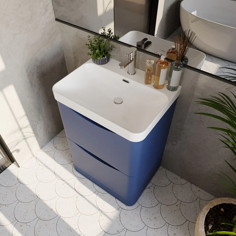 Dunwood Floor Standing 2 Drawer Vanity Unit with Thin Edge Basin - Choice of Colour and Size - Image 25