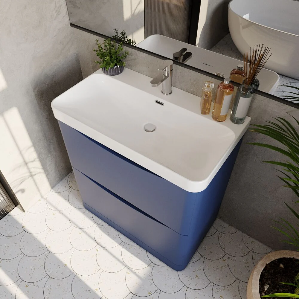 Dunwood Floor Standing 2 Drawer Vanity Unit with Thin Edge Basin - Choice of Colour and Size - Image 26