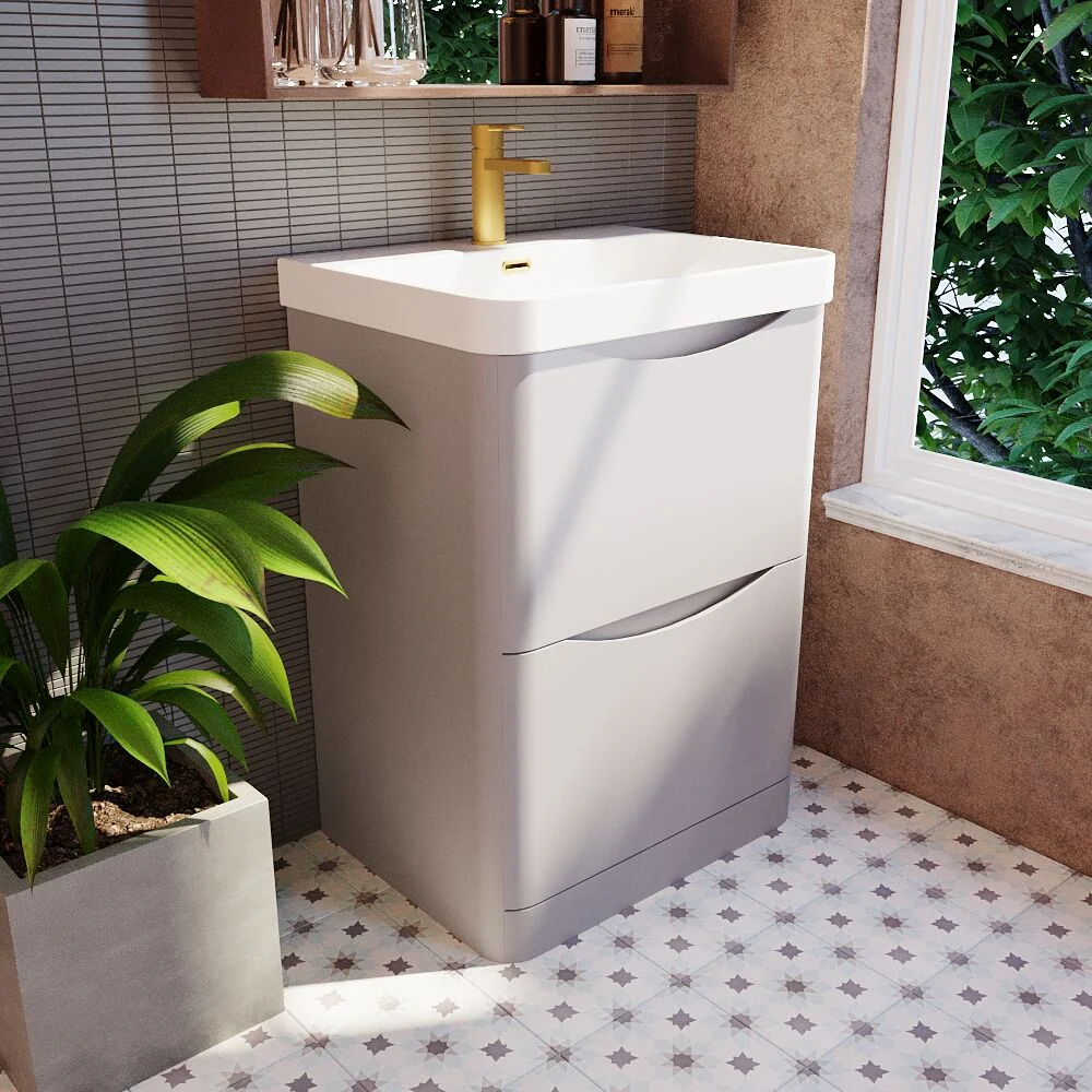 Dunwood Floor Standing 2 Drawer Vanity Unit with Thin Edge Basin - Choice of Colour and Size - Image 32