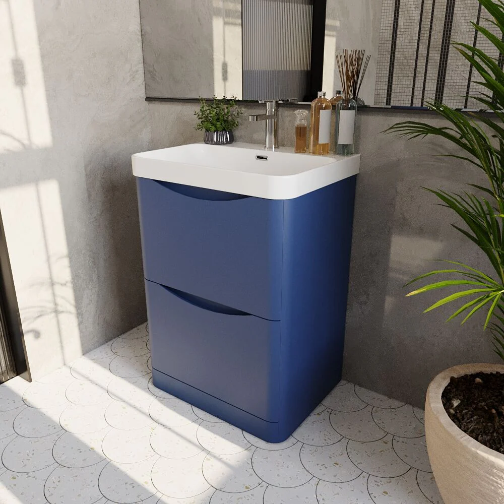 Dunwood Floor Standing 2 Drawer Vanity Unit with Thin Edge Basin - Choice of Colour and Size - Image 34
