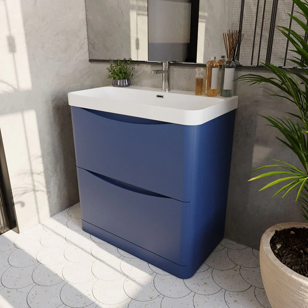 Dunwood Floor Standing 2 Drawer Vanity Unit with Thin Edge Basin - Choice of Colour and Size - Image 35