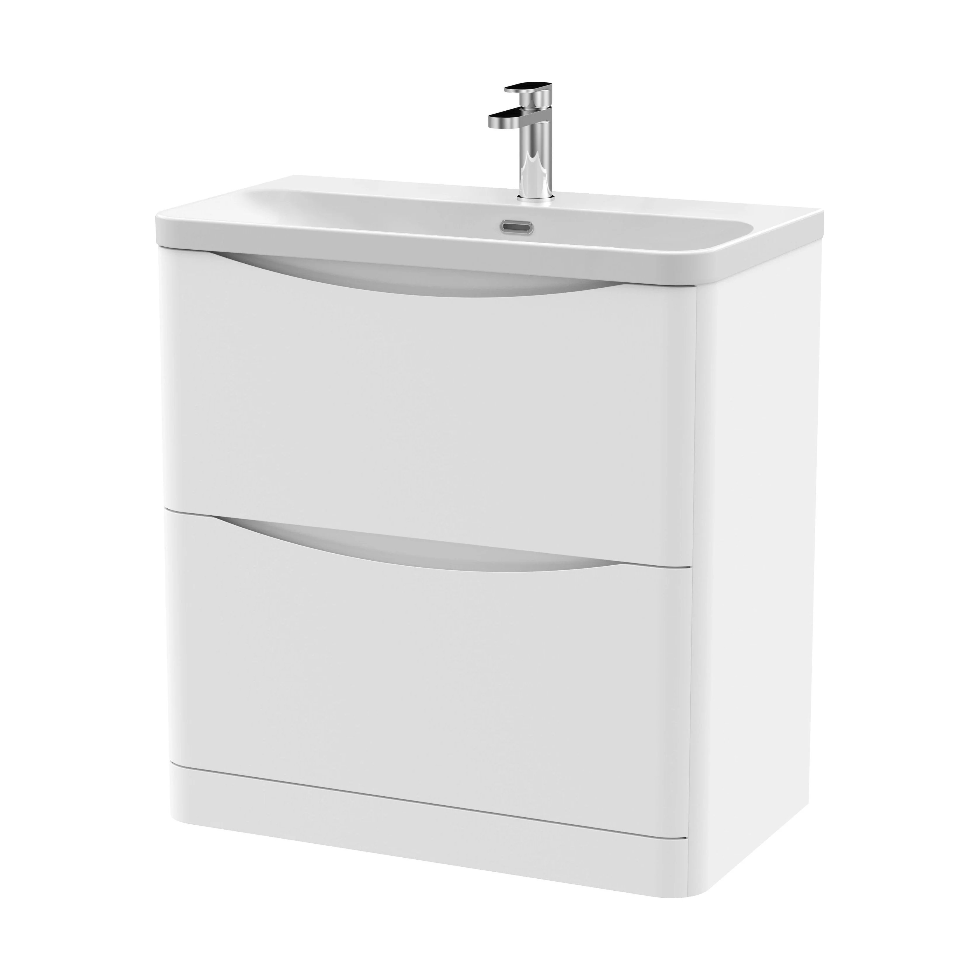 Dunwood Floor Standing 2 Drawer Vanity Unit with Thin Edge Basin - Choice of Colour and Size - Image 38