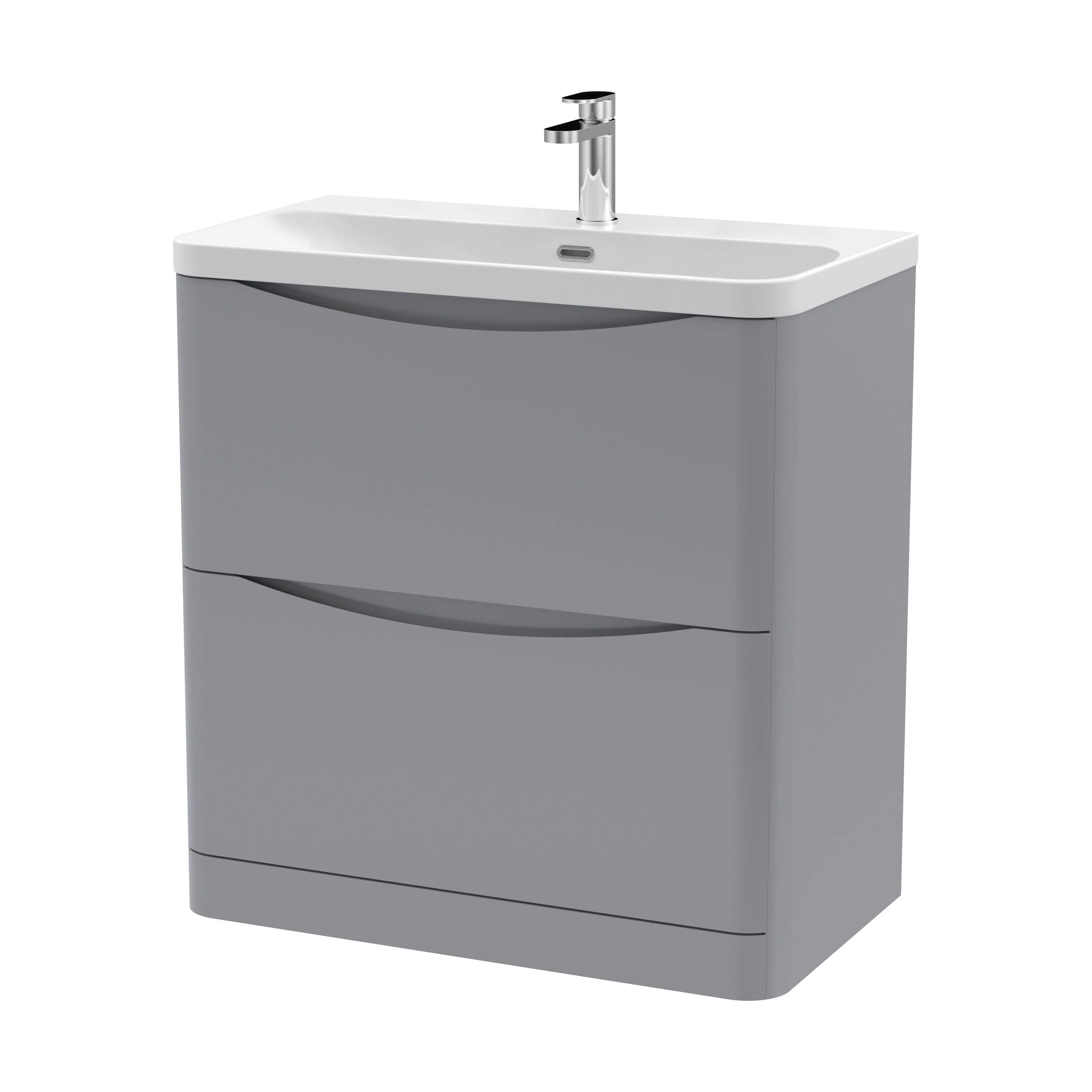 Dunwood Floor Standing 2 Drawer Vanity Unit with Thin Edge Basin - Choice of Colour and Size - Image 42