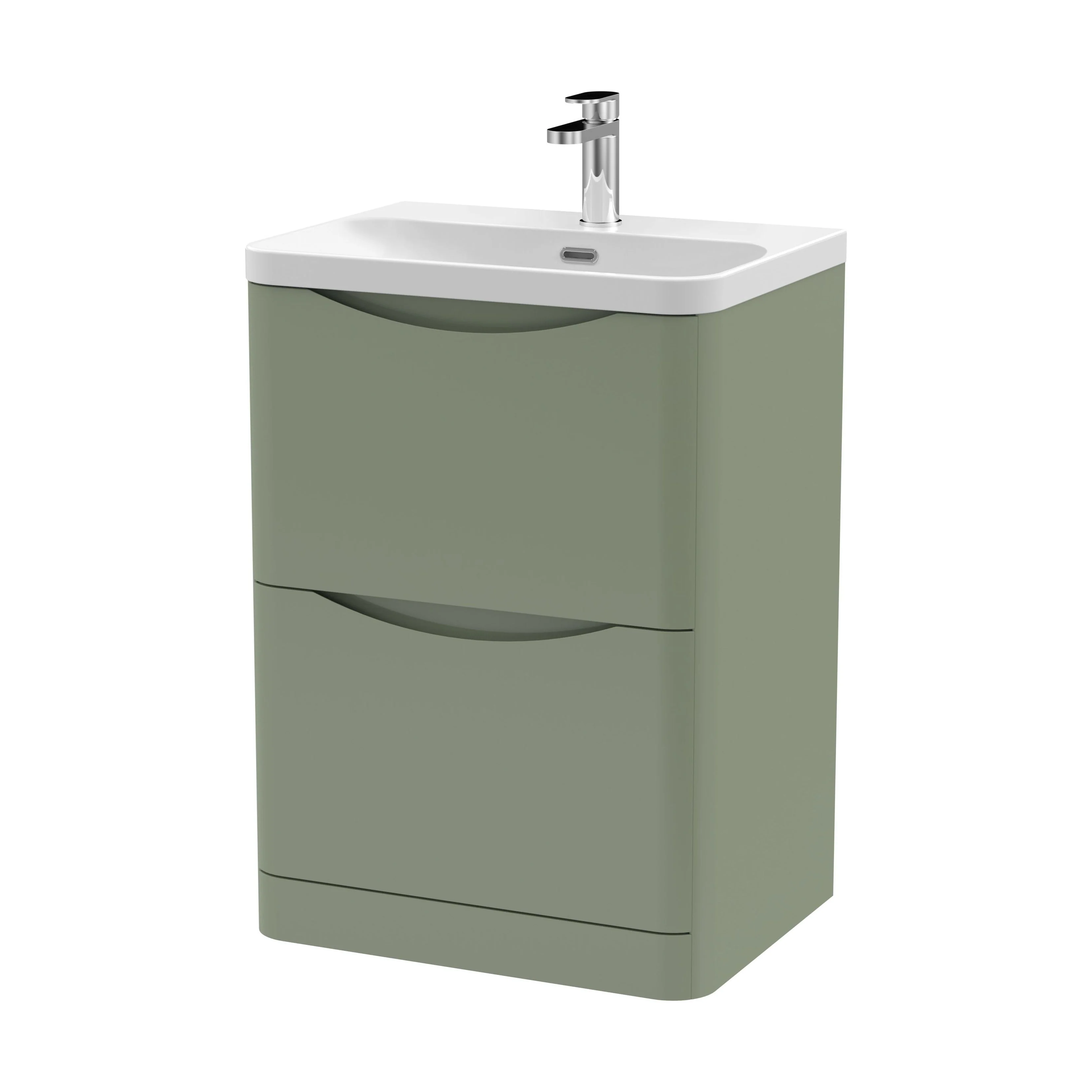 Dunwood Floor Standing 2 Drawer Vanity Unit with Thin Edge Basin - Choice of Colour and Size - Image 45