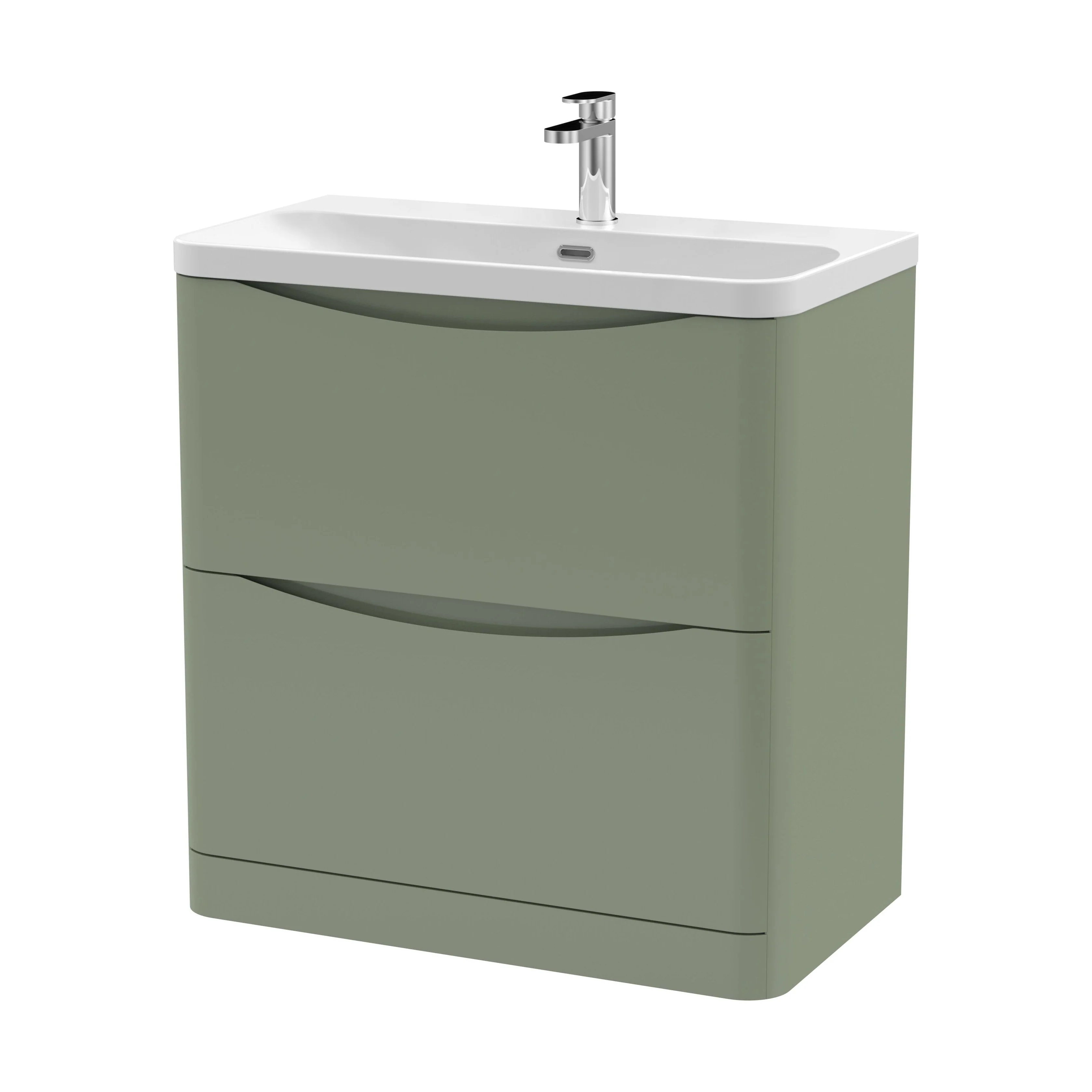 Dunwood Floor Standing 2 Drawer Vanity Unit with Thin Edge Basin - Choice of Colour and Size - Image 46