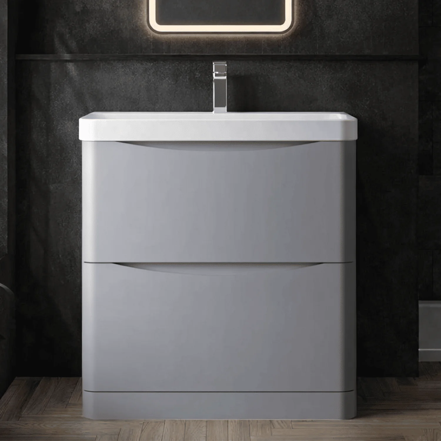 Dunwood Floor Standing 2 Drawer Vanity Unit with Thin Edge Basin - Choice of Colour and Size - Image 5