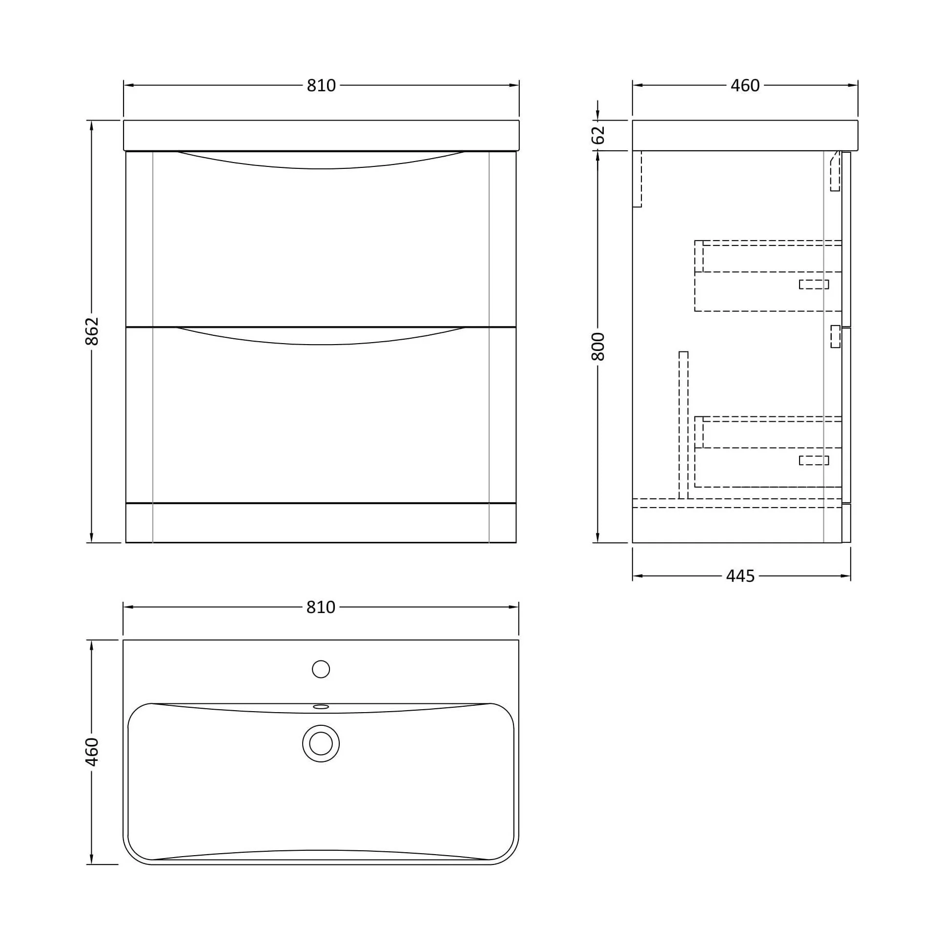 Dunwood Floor Standing 2 Drawer Vanity Unit with Thin Edge Basin - Choice of Colour and Size - Image 52