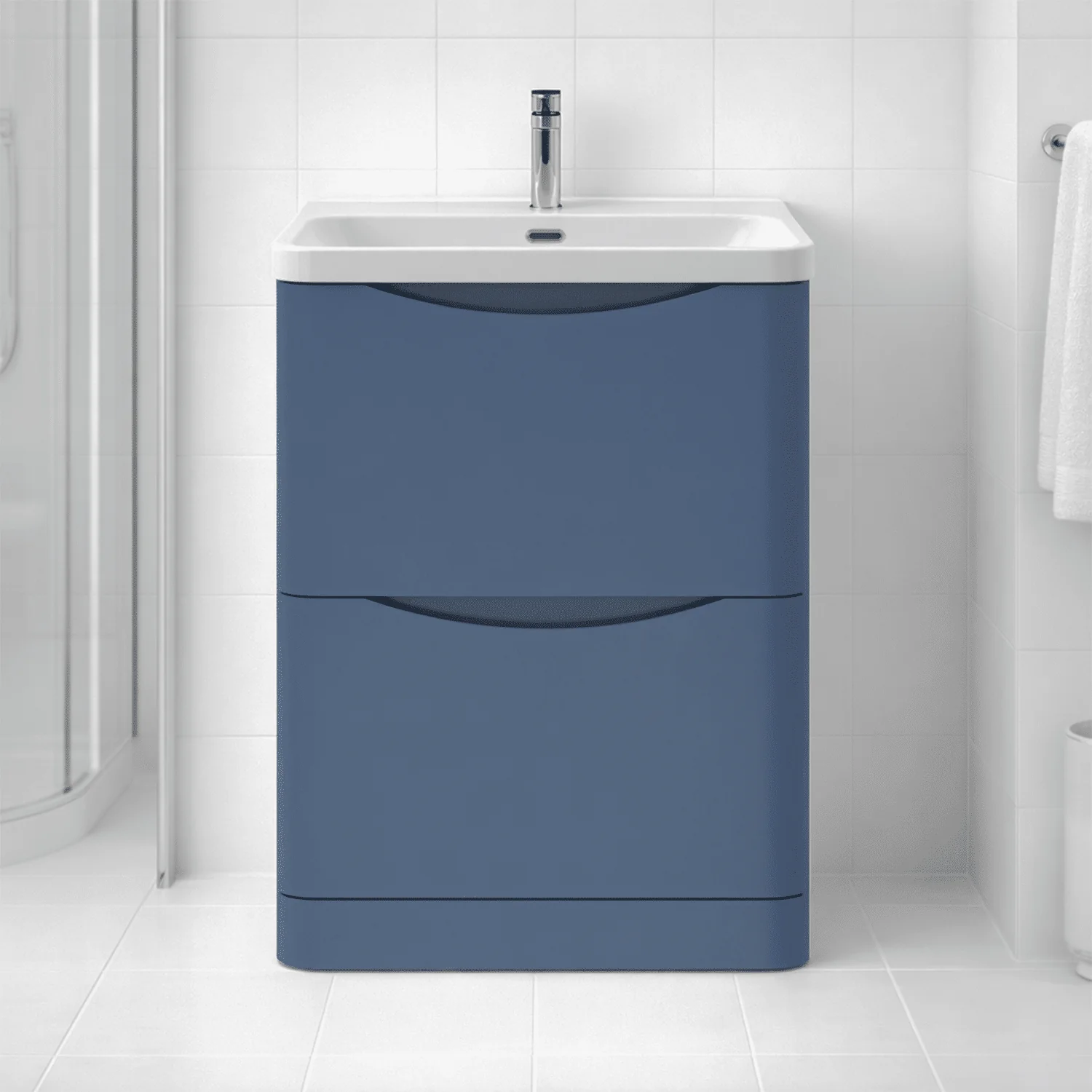 Dunwood Floor Standing 2 Drawer Vanity Unit with Thin Edge Basin - Choice of Colour and Size - Image 6