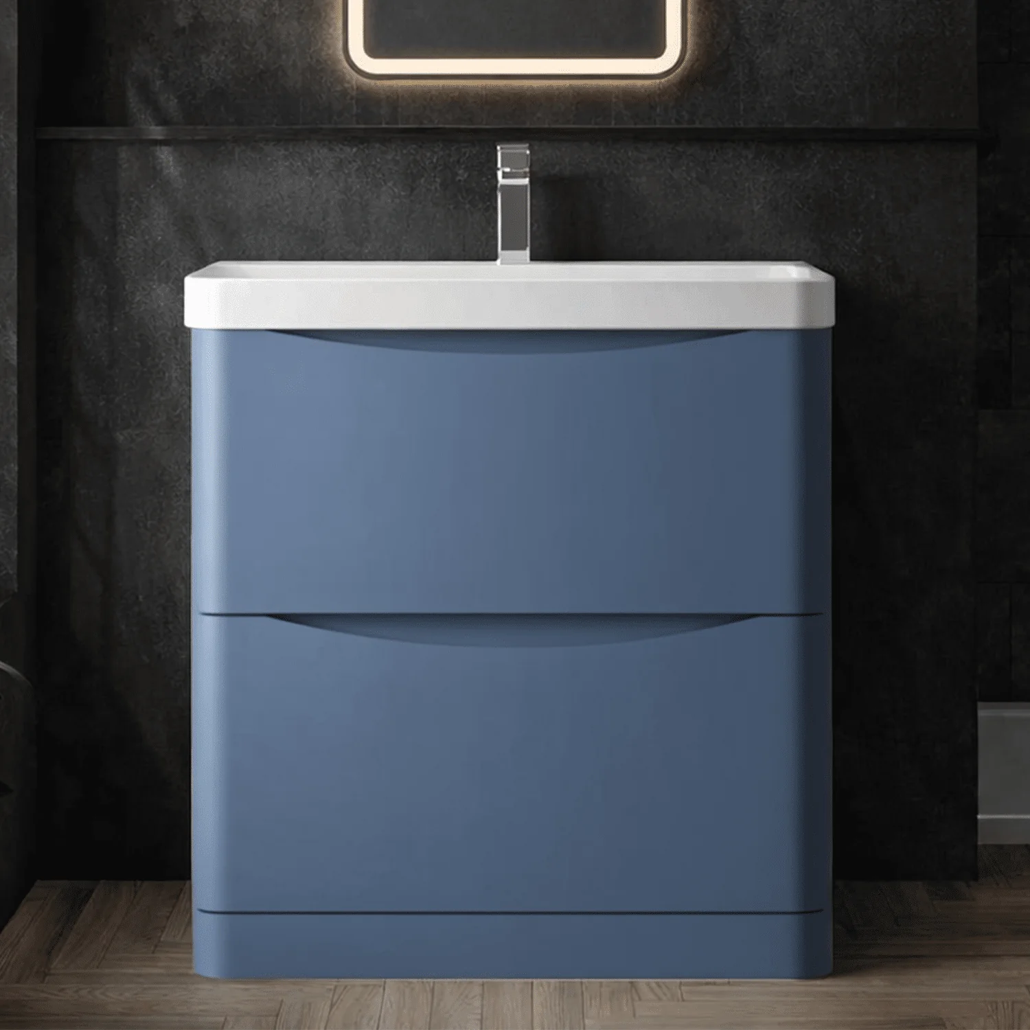 Dunwood Floor Standing 2 Drawer Vanity Unit with Thin Edge Basin - Choice of Colour and Size - Image 7