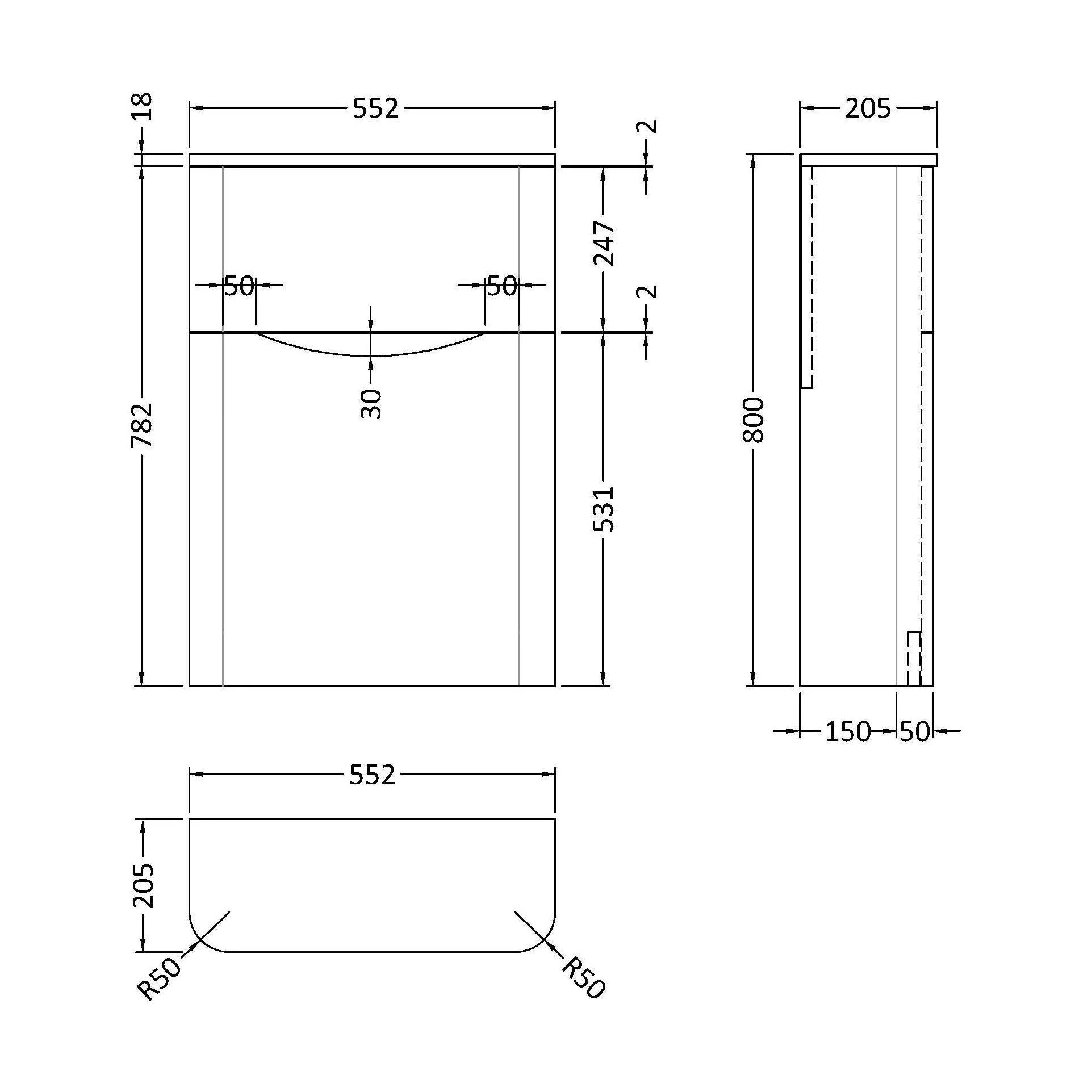 Dunwood Floor Standing WC Toilet Unit, 550mm, Choice of Colour - Image 6