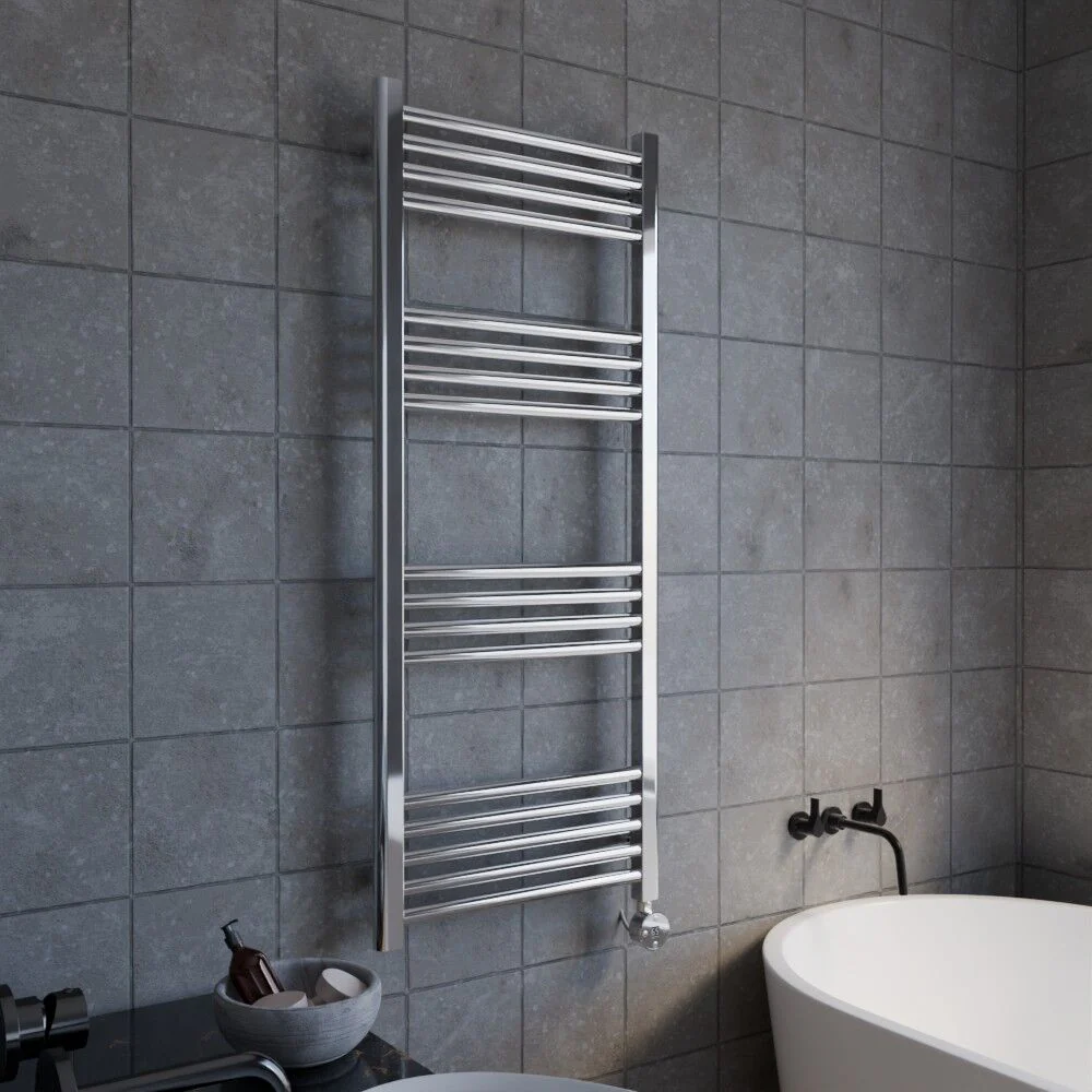 Croxall Electric Round Tube Heated Towel Rail with 17 Bars, 1200 x 500mm - Choice of Colour - Image 10