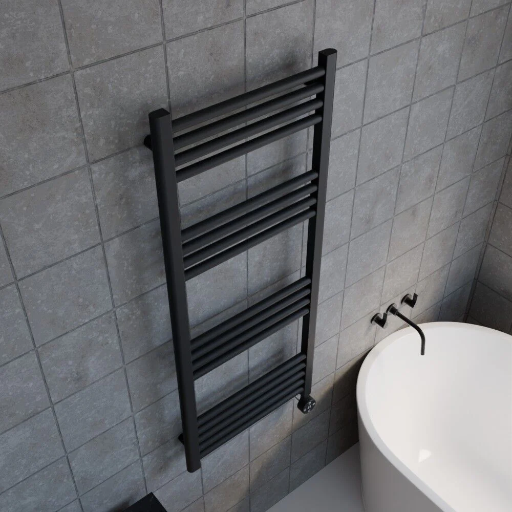 Croxall Electric Round Tube Heated Towel Rail with 17 Bars, 1200 x 500mm - Choice of Colour - Image 12