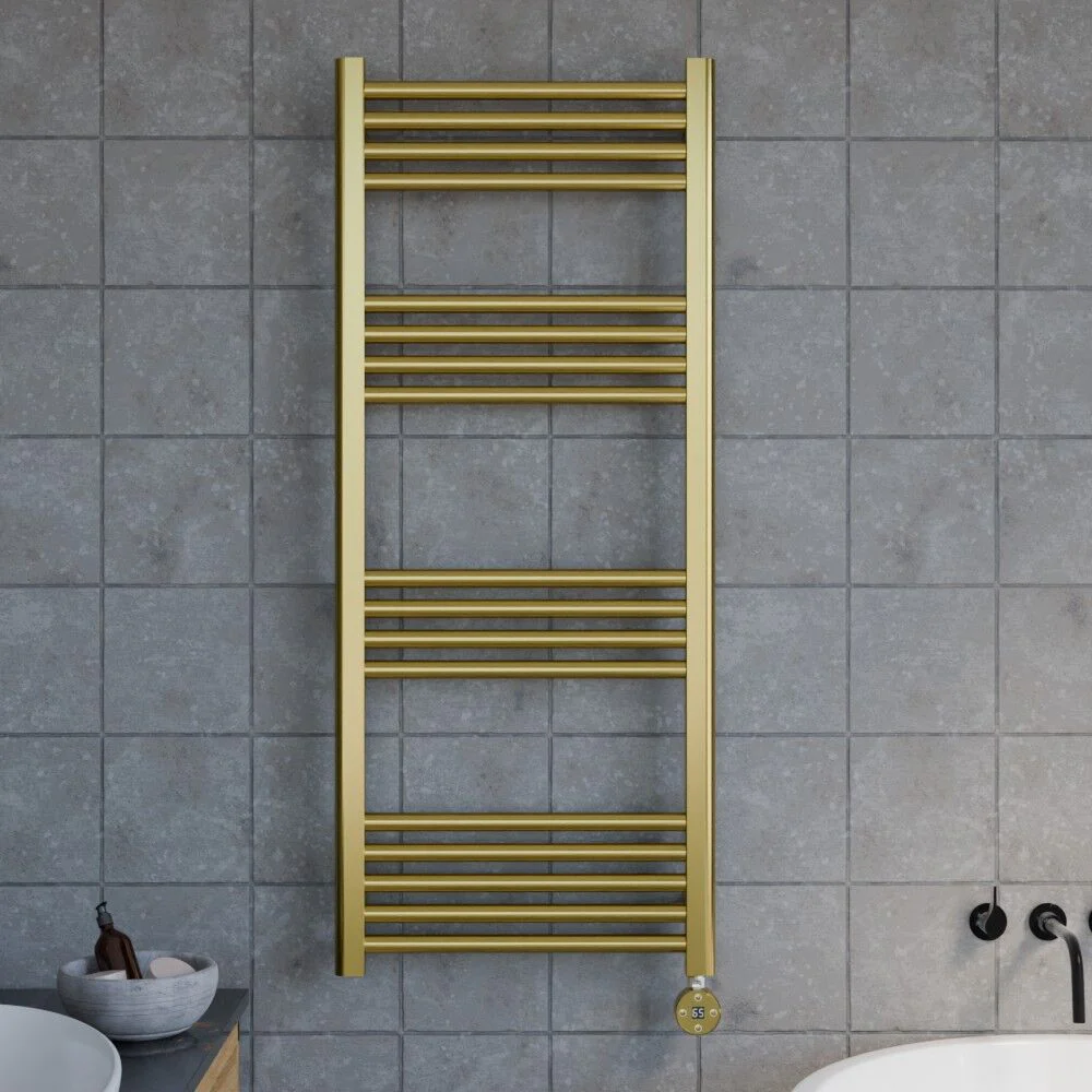 Croxall Electric Round Tube Heated Towel Rail with 17 Bars, 1200 x 500mm - Choice of Colour - Image 14