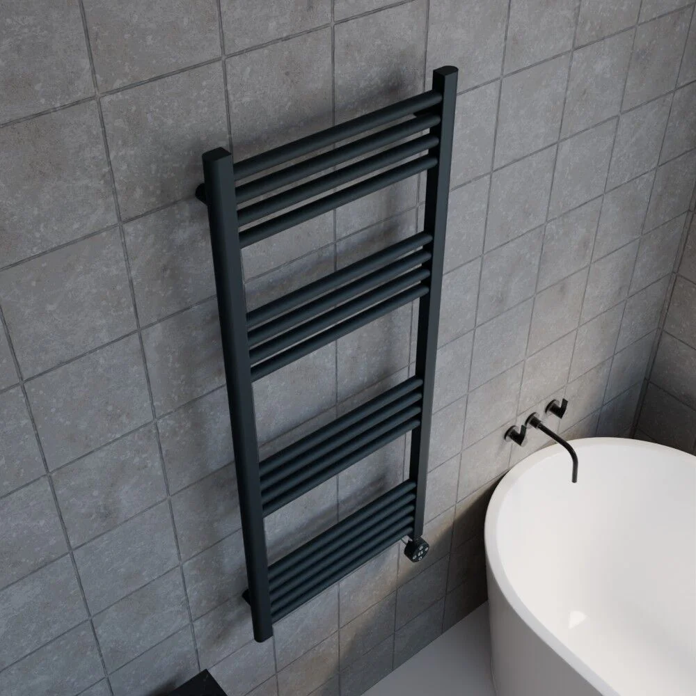 Croxall Electric Round Tube Heated Towel Rail with 17 Bars, 1200 x 500mm - Choice of Colour - Image 6