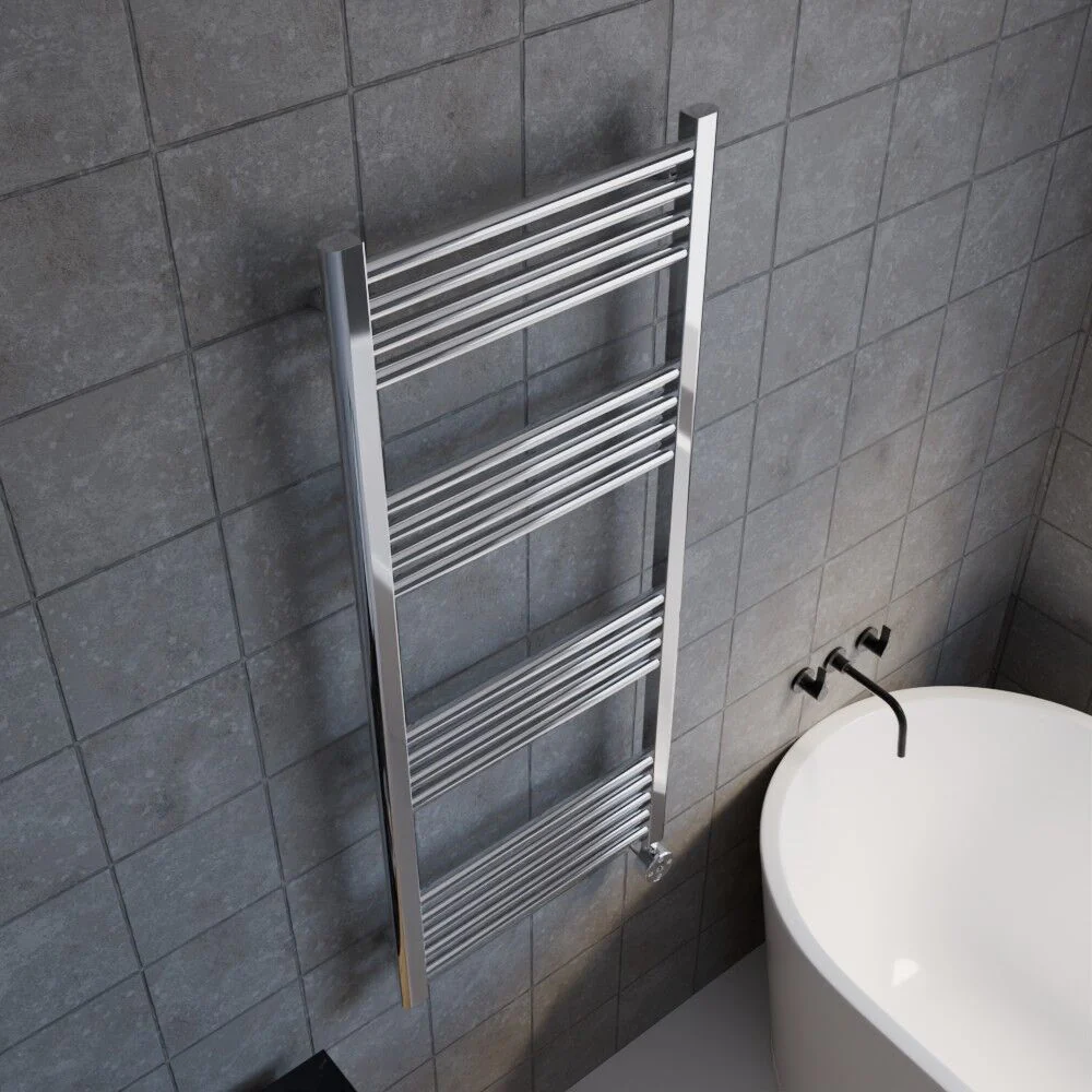 Croxall Electric Round Tube Heated Towel Rail with 17 Bars, 1200 x 500mm - Choice of Colour - Image 9