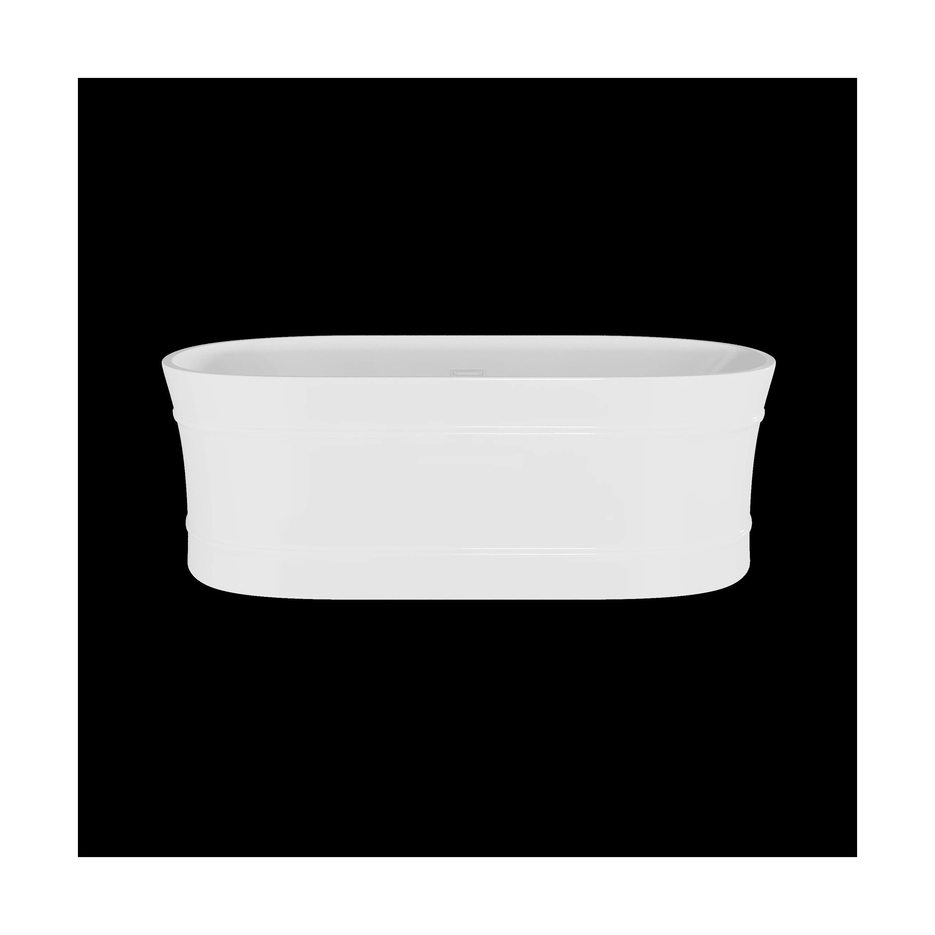 Contemporary Elegant Oval Freestanding Modern Double Ended Bath with Layered Rim Design - Choice of Size - Image 10