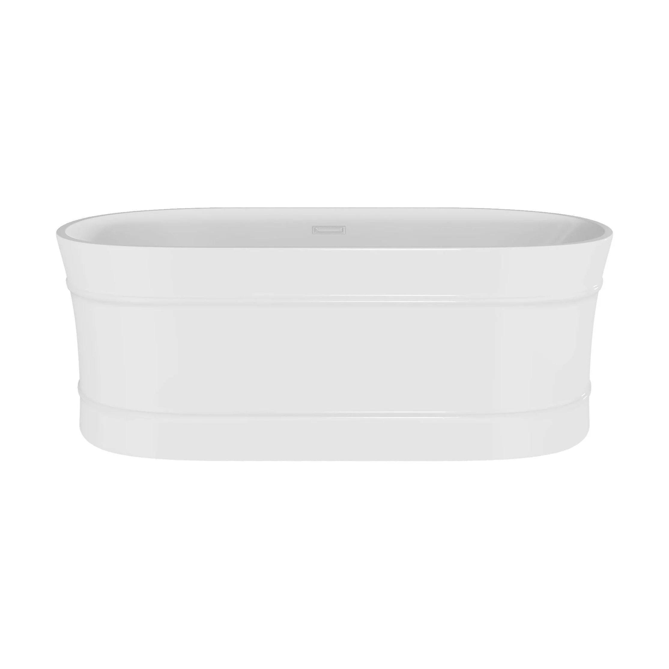 Contemporary Elegant Oval Freestanding Modern Double Ended Bath with Layered Rim Design - Choice of Size - Image 9