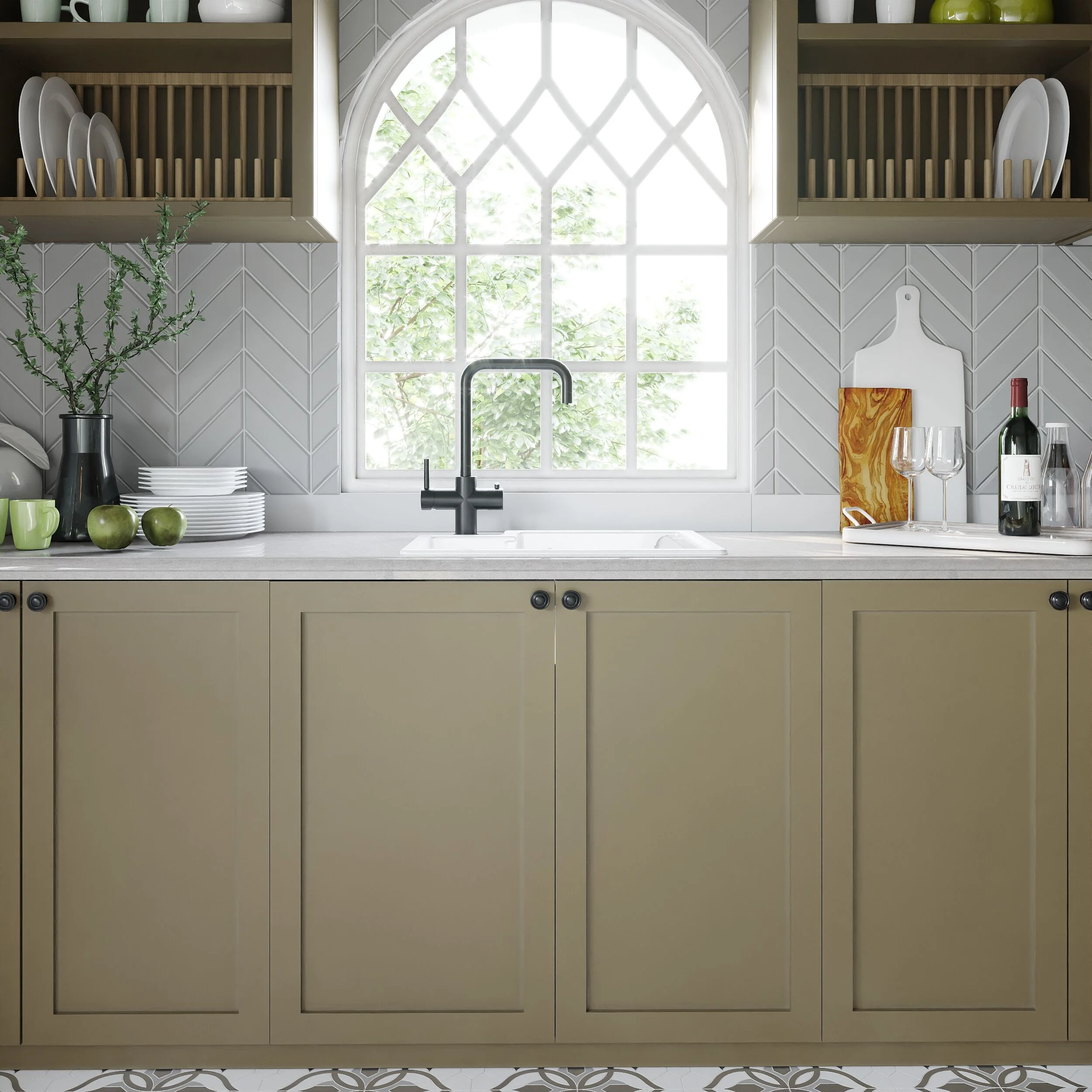 1.5 Bowl Fireclay Ceramic Undermount Kitchen Sink with Overflow - 549mm - Available as Left or Right Hand - Image 4