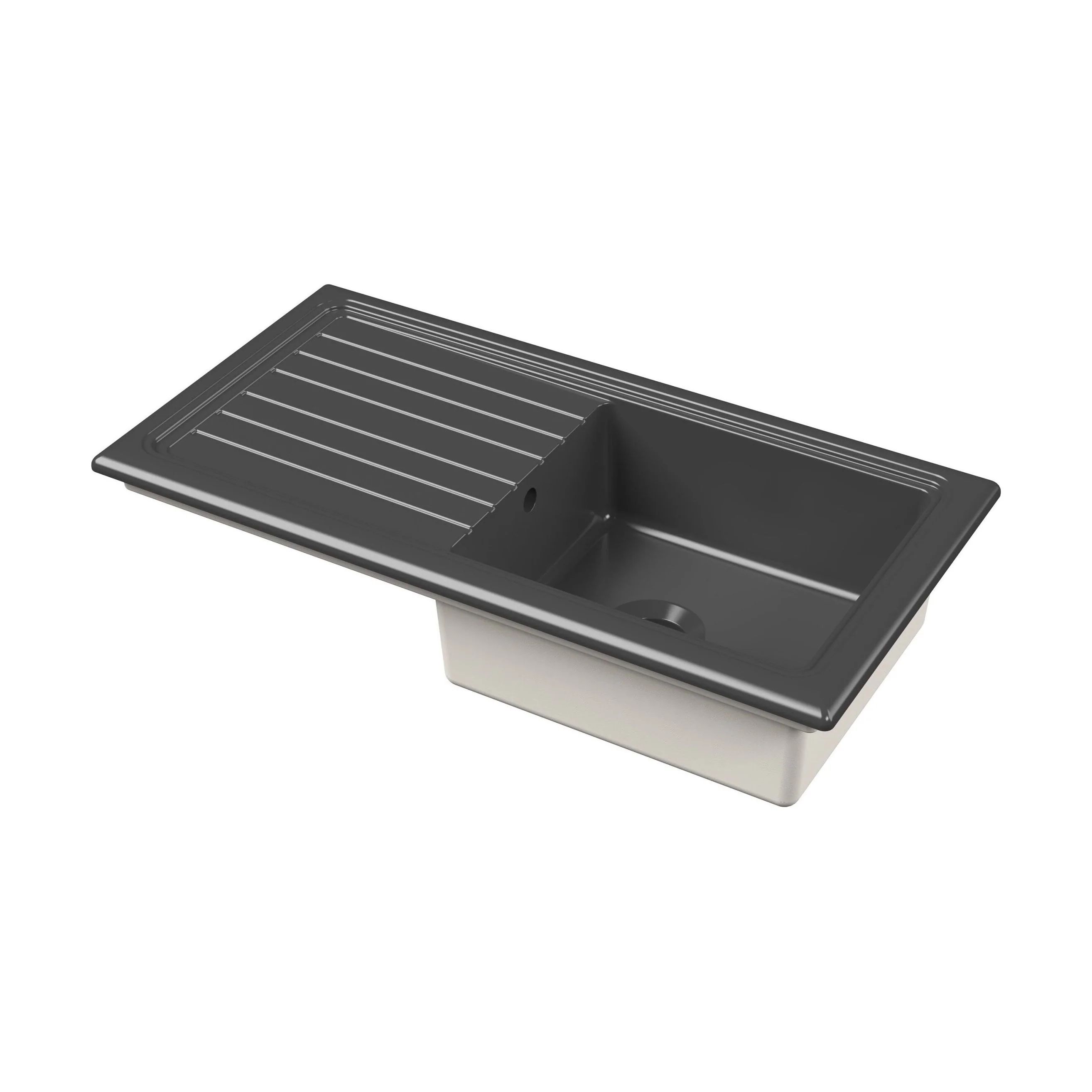101cm Inset Counter Top Fireclay Ceramic Kitchen Sink - Multiple Options Available - Image 24