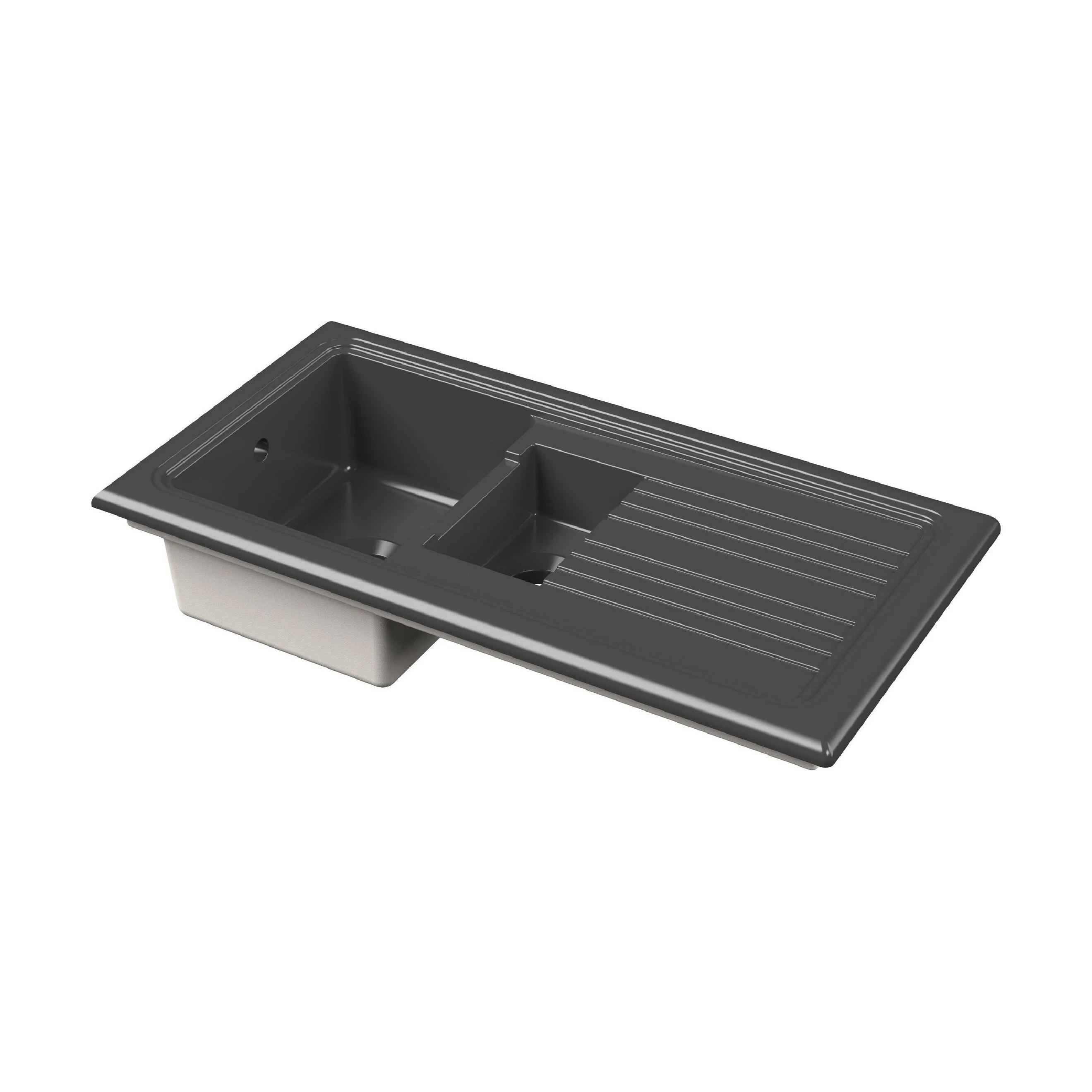 101cm Inset Counter Top Fireclay Ceramic Kitchen Sink - Multiple Options Available - Image 25