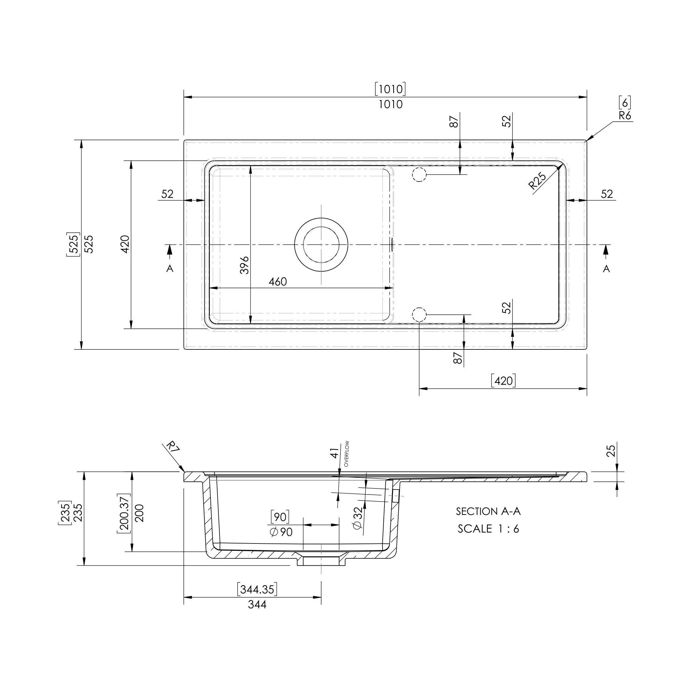 101cm Inset Counter Top Fireclay Ceramic Kitchen Sink - Multiple Options Available - Image 36