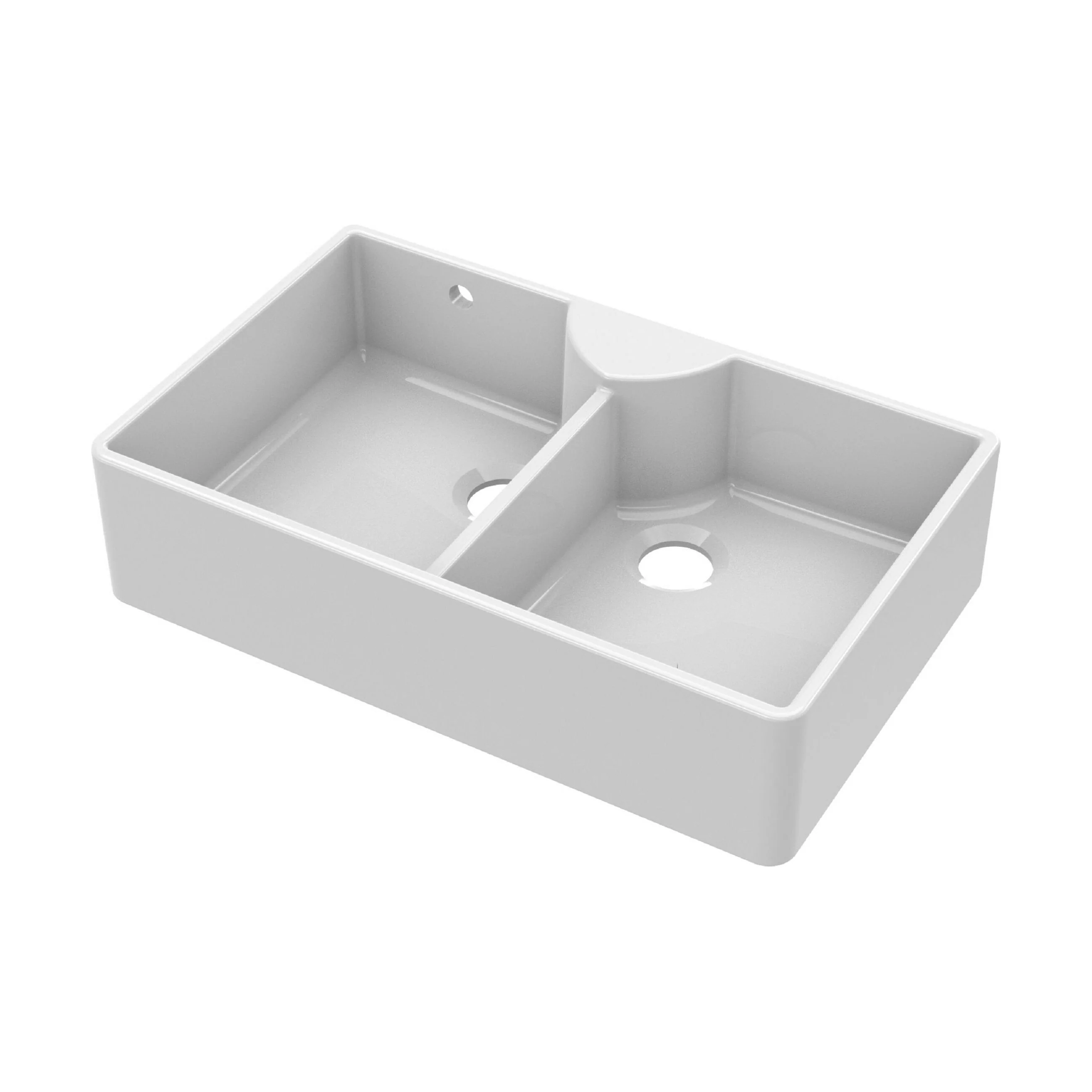 Double Bowl Fireclay Ceramic Stepped Weir Butler Kitchen Sink - Multiple Styles Available - Image 14