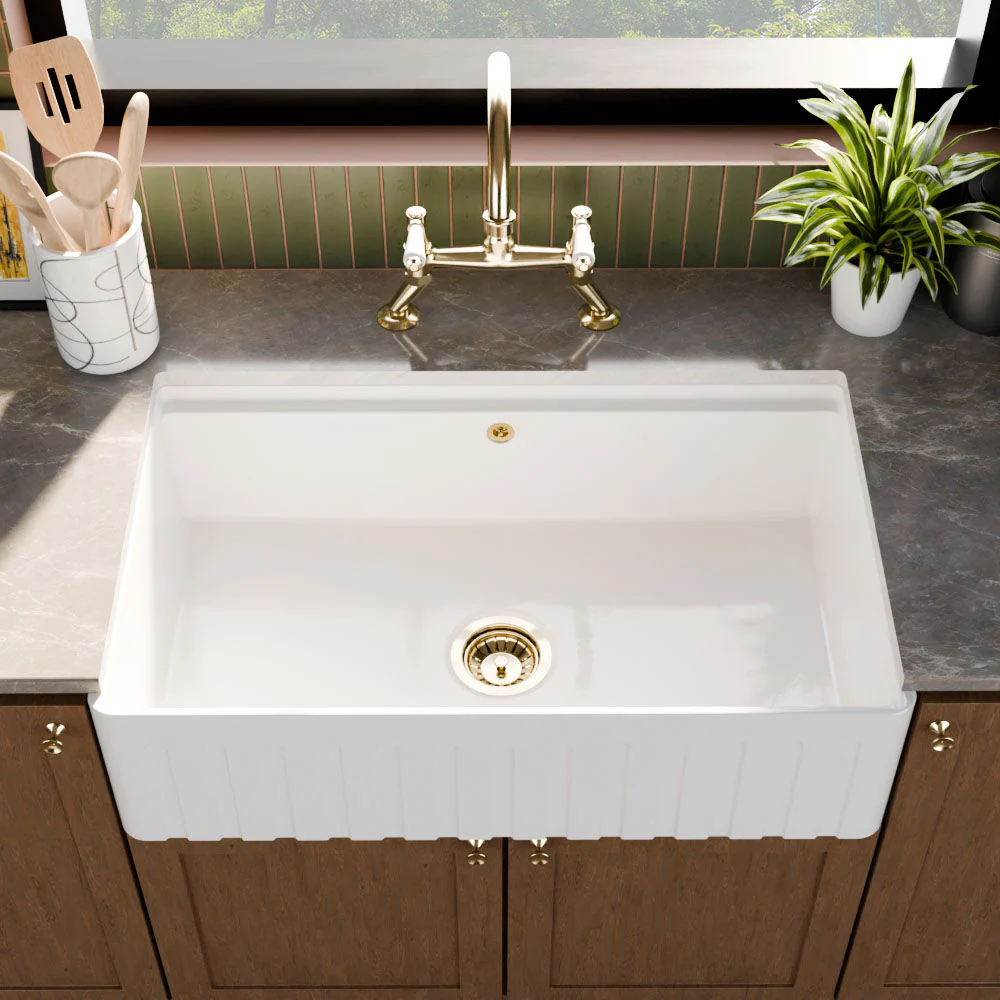 Fireclay Ceramic Kitchen Sink with Ledge - Choice of Design and Style - Image 10